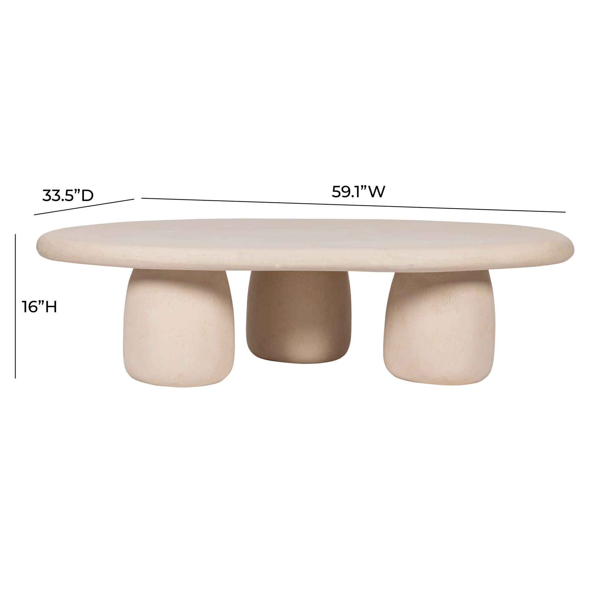 Rahul 59 Cream Coffee Table by TOV Oc18503