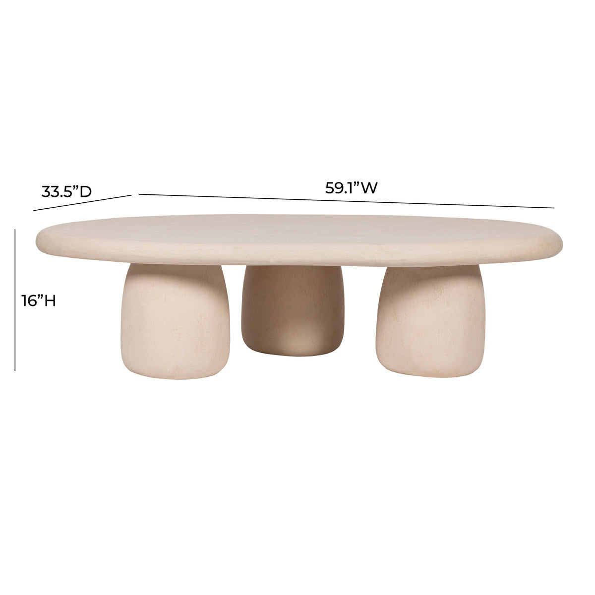 Rahul 59" Cream Coffee Table by TOV Furniture – photo 7 of 7