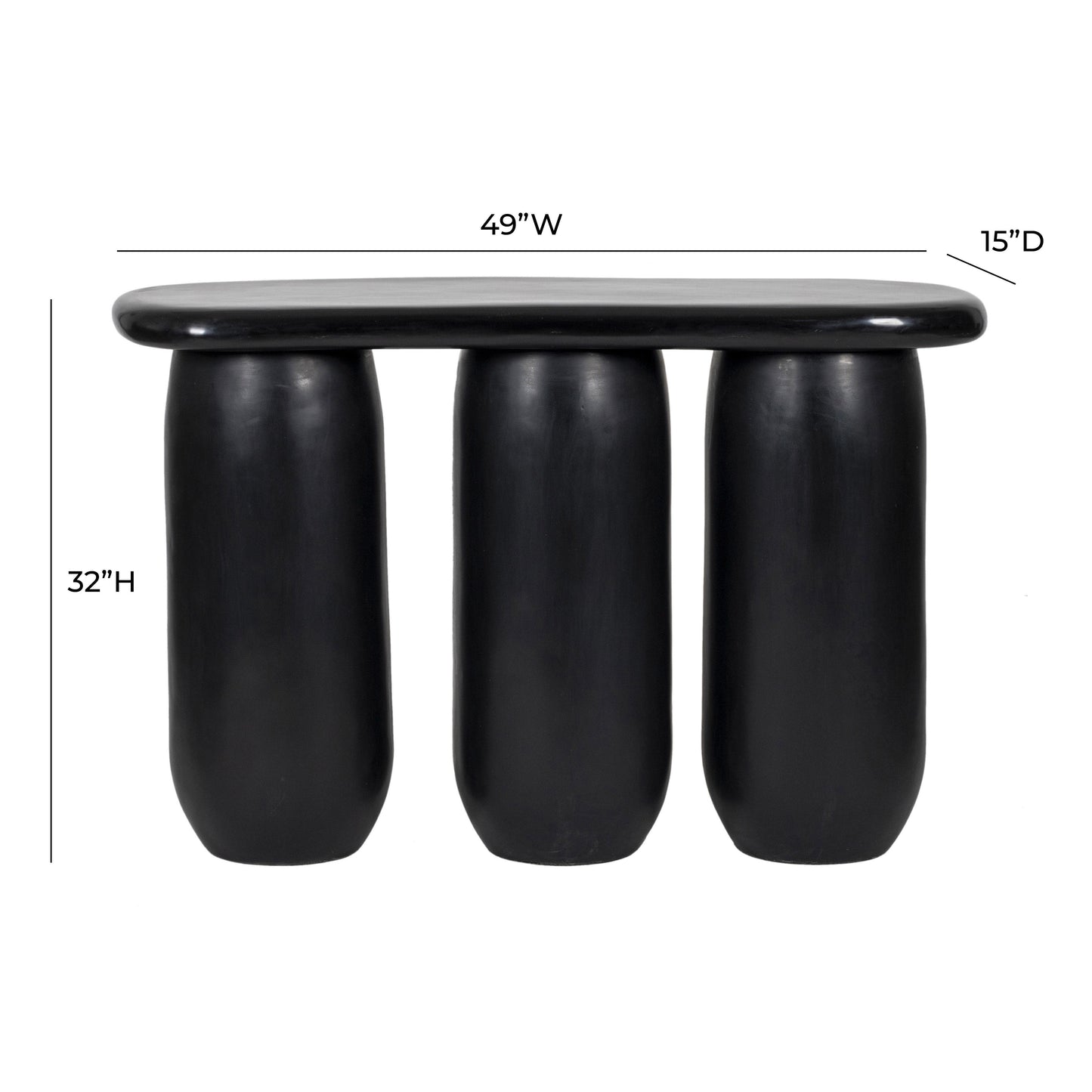 Rahul 49" Textured Console Table Black by Tov Furniture