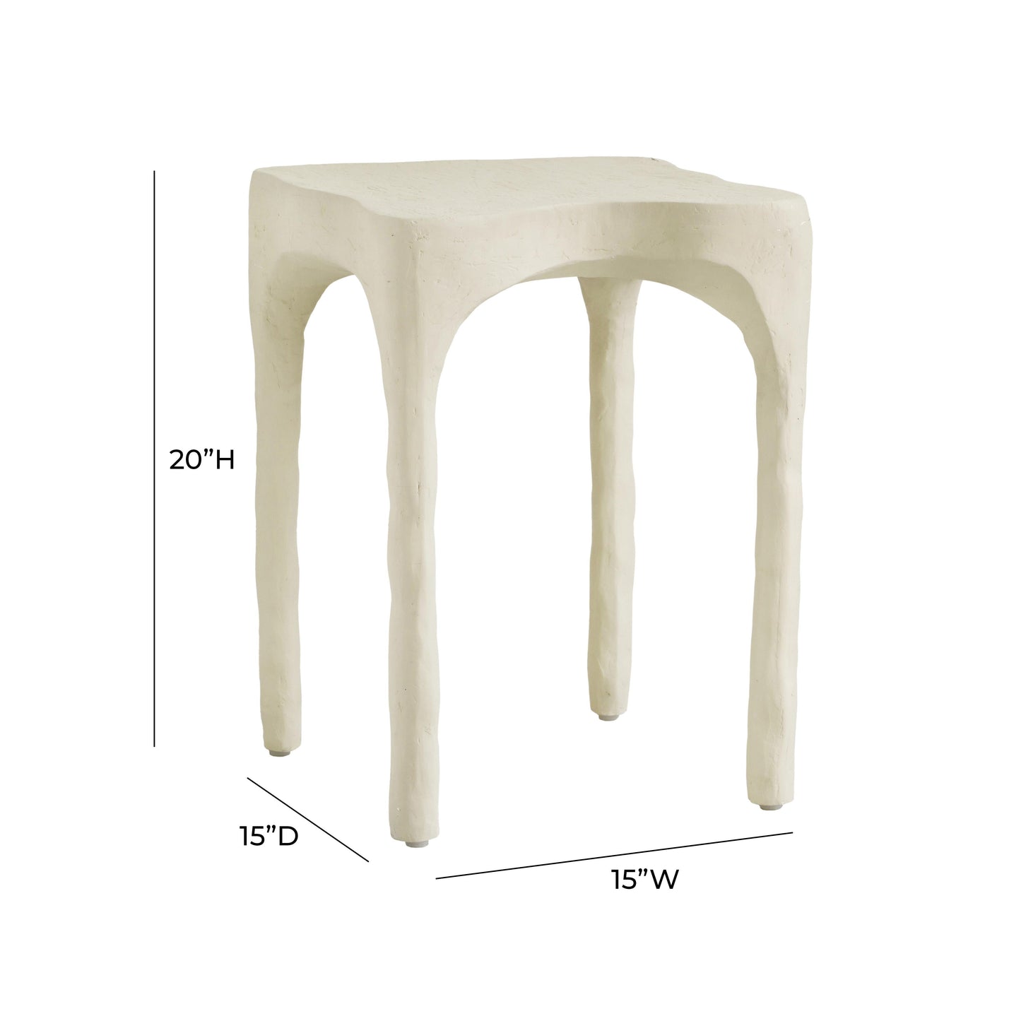 Skully Cream Textured Side Table Cream by Tov Furniture