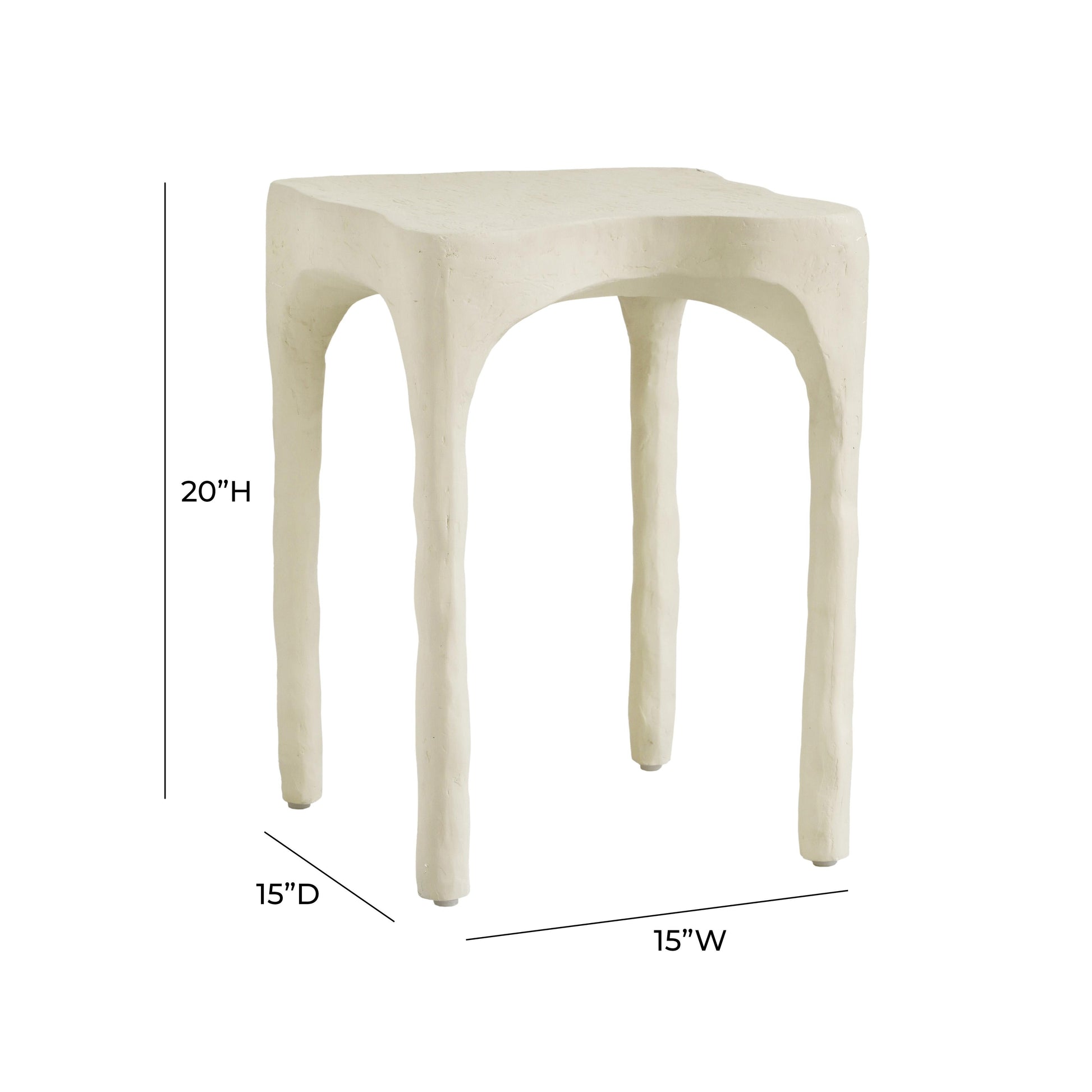 Skully Cream Textured Side Table Cream by Tov Furniture