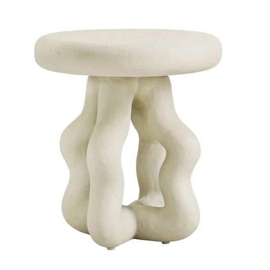 Maddie Cream Textured Side Table by TOV Oc18623