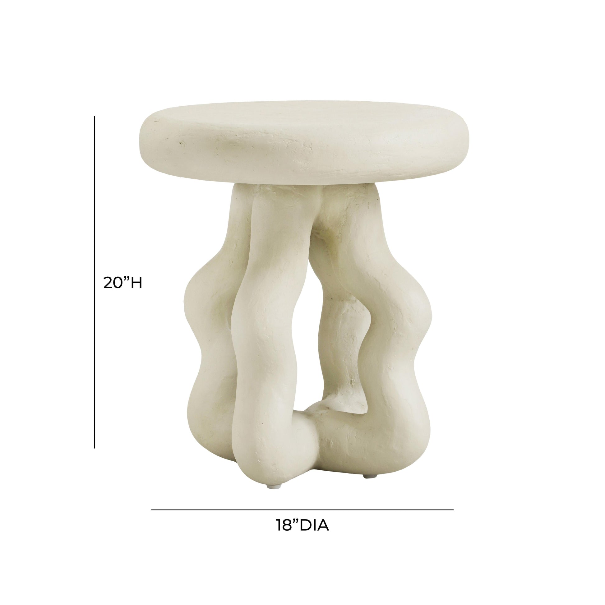 Maddie Cream Textured Side Table Cream by Tov Furniture