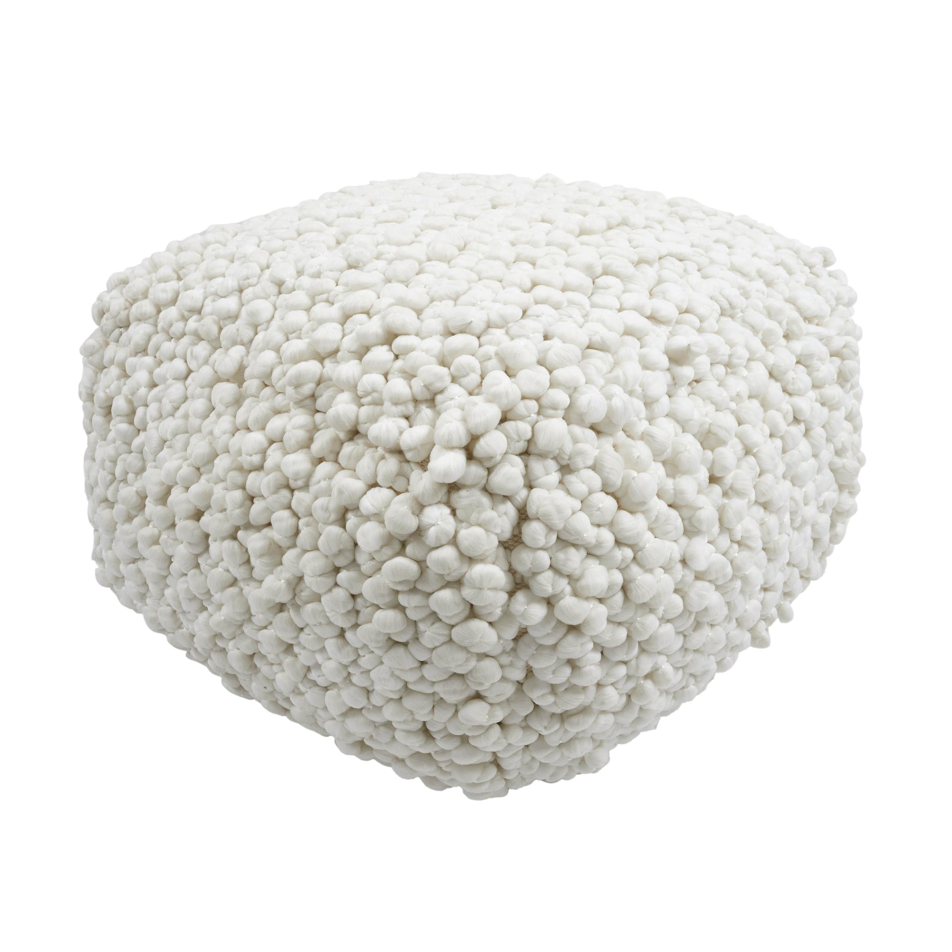 Cathy Cream Woven Pouf Cream by Tov Furniture