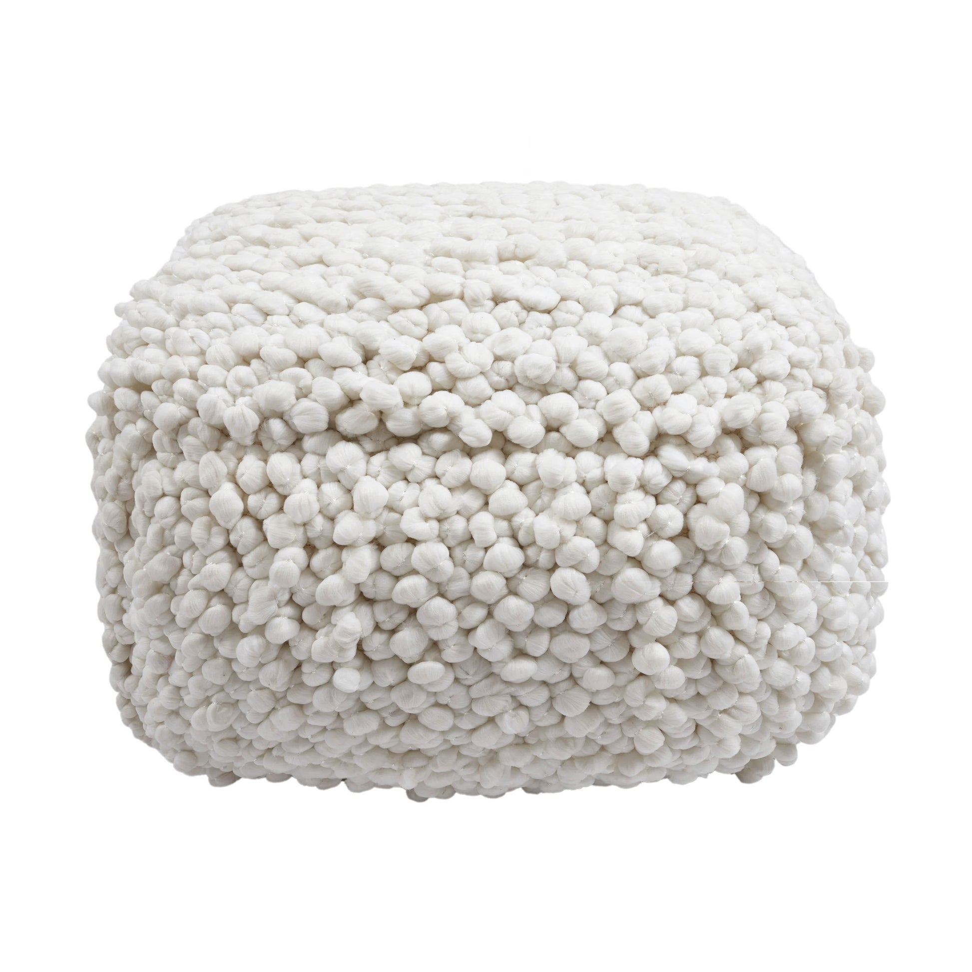 Cathy Cream Woven Pouf Cream by Tov Furniture