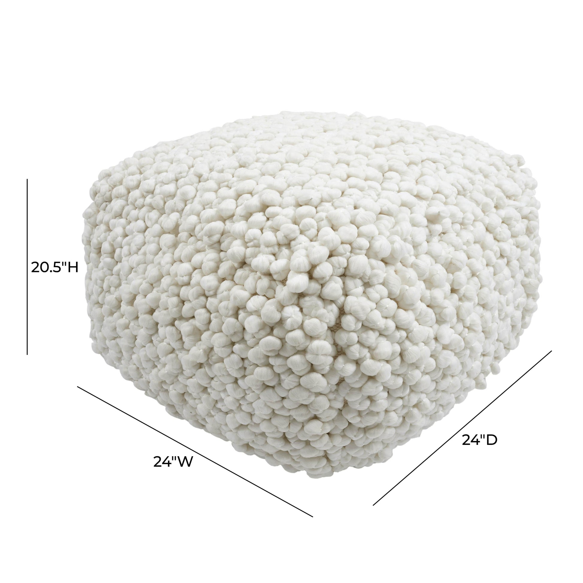 Cathy Cream Woven Pouf Cream by Tov Furniture