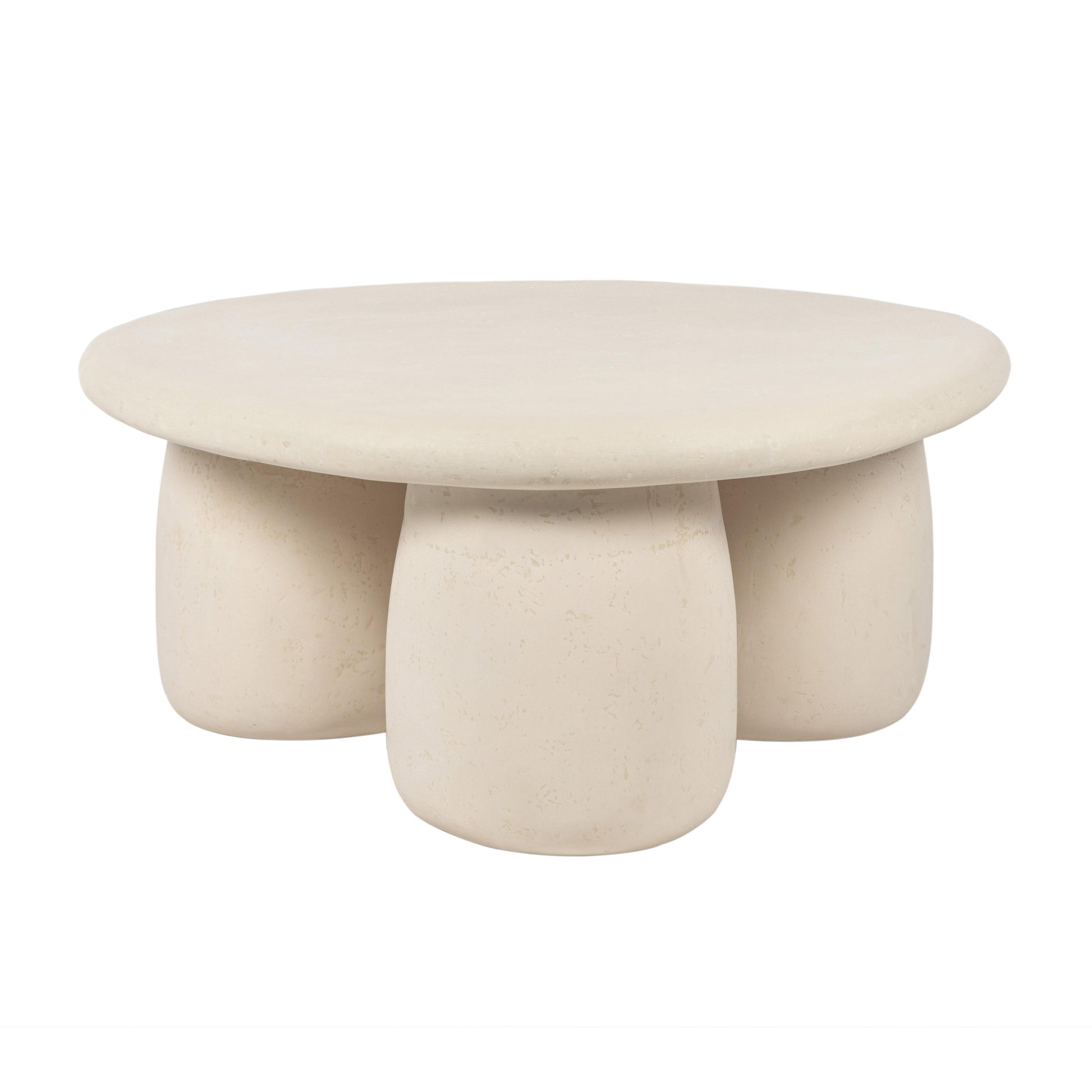 Rahul 34 Cream Round Coffee Table by TOV Oc18720