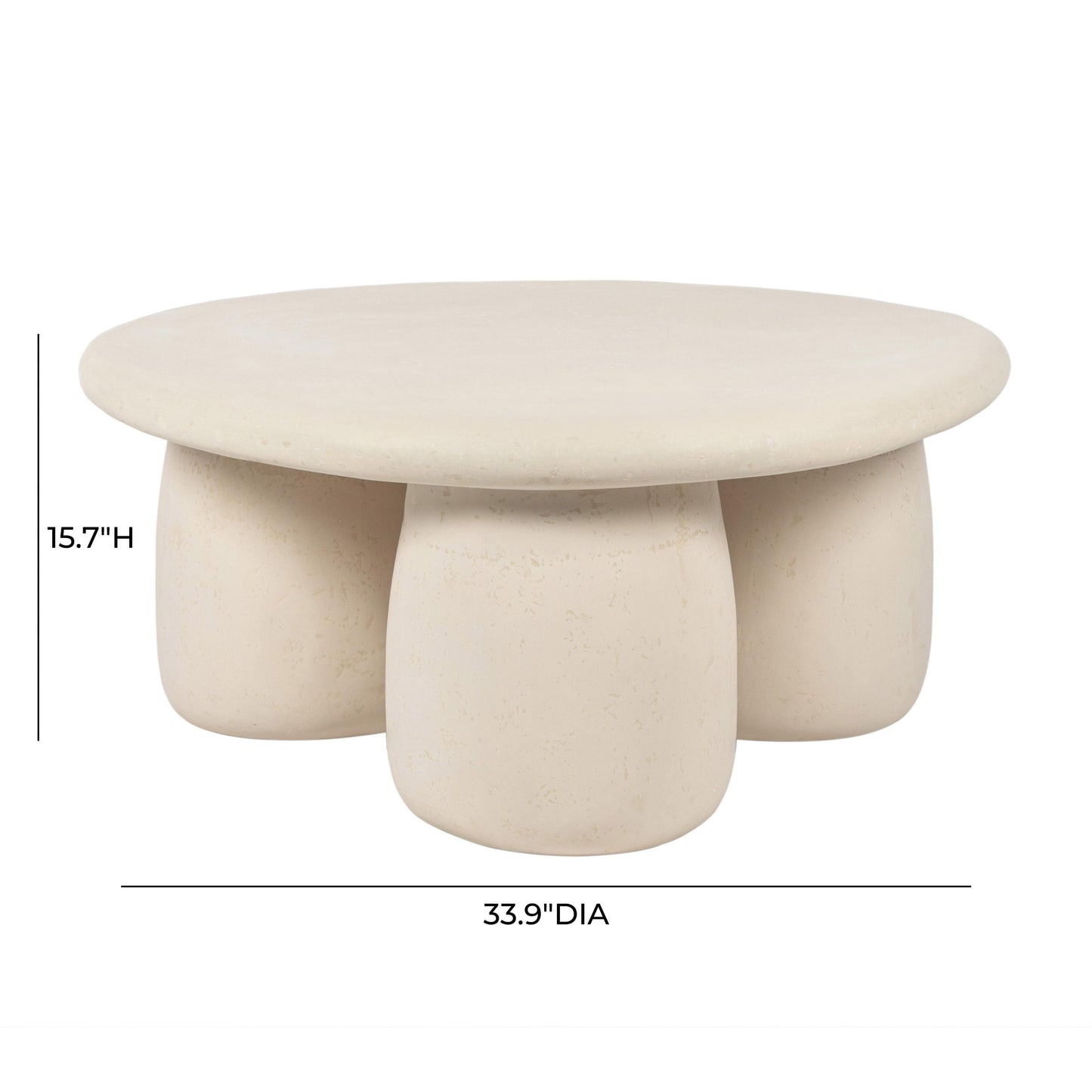 Rahul 34 Cream Round Coffee Table by TOV Oc18720