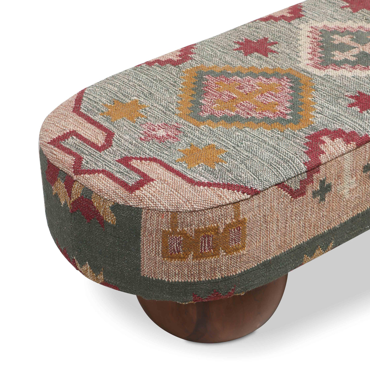 Rizi 53" Textured Wool Upholstered Bench by TOV Furniture – photo 4 of 6