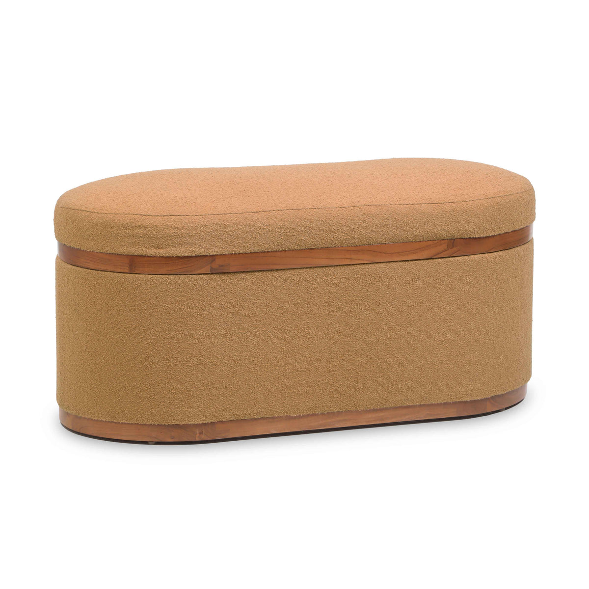 Olivier Peach Boucle Oval Storage Ottoman by TOV Furniture – photo 1 of 9