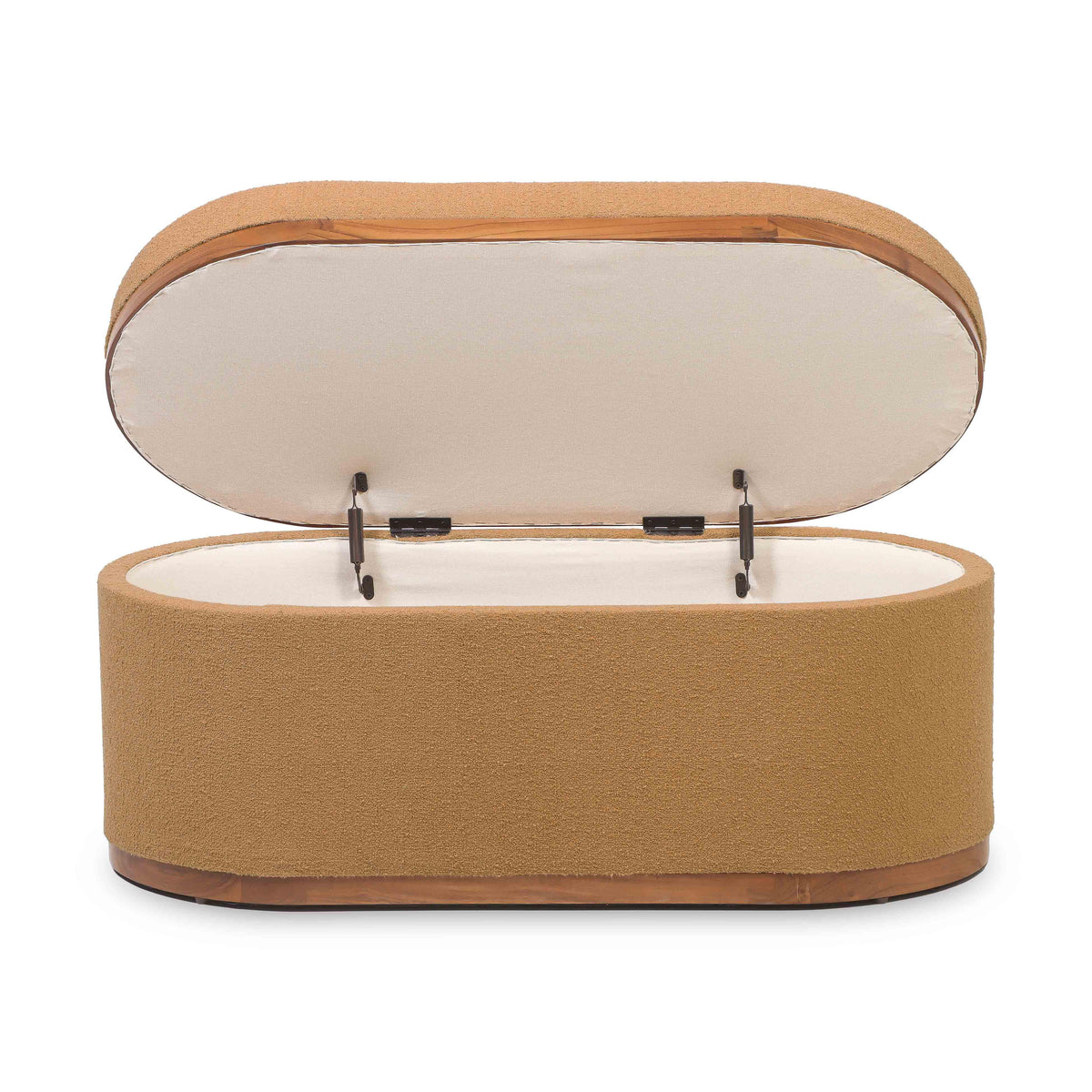 Olivier Peach Boucle Oval Storage Ottoman by TOV Furniture – photo 3 of 9