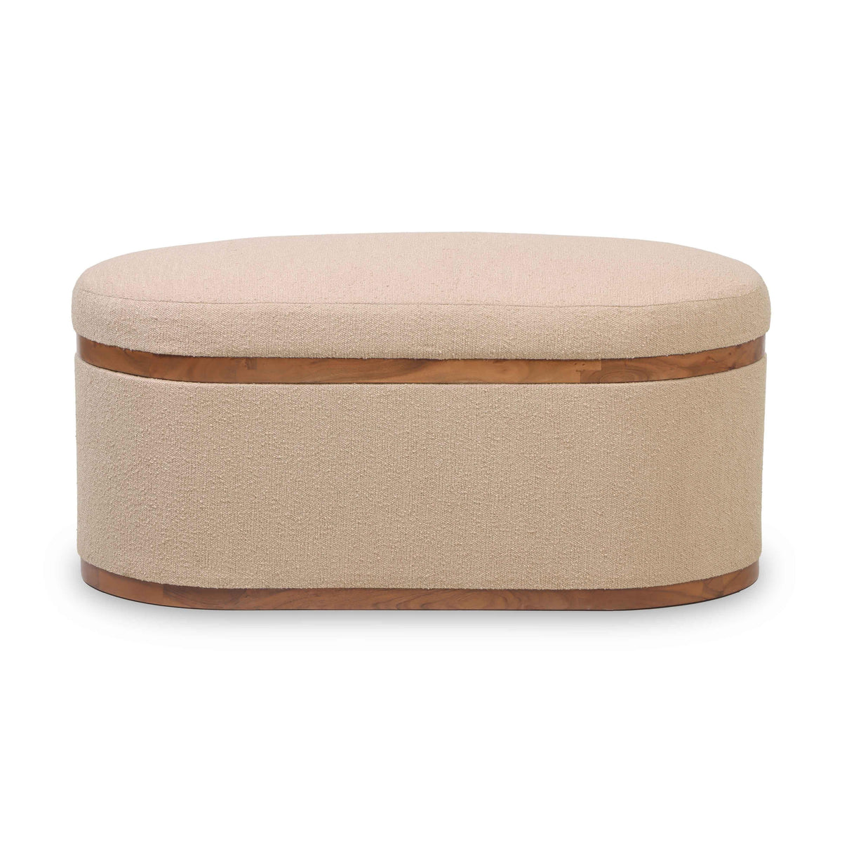 Olivier Ivory Boucle Oval Storage Ottoman by TOV Furniture – photo 4 of 9