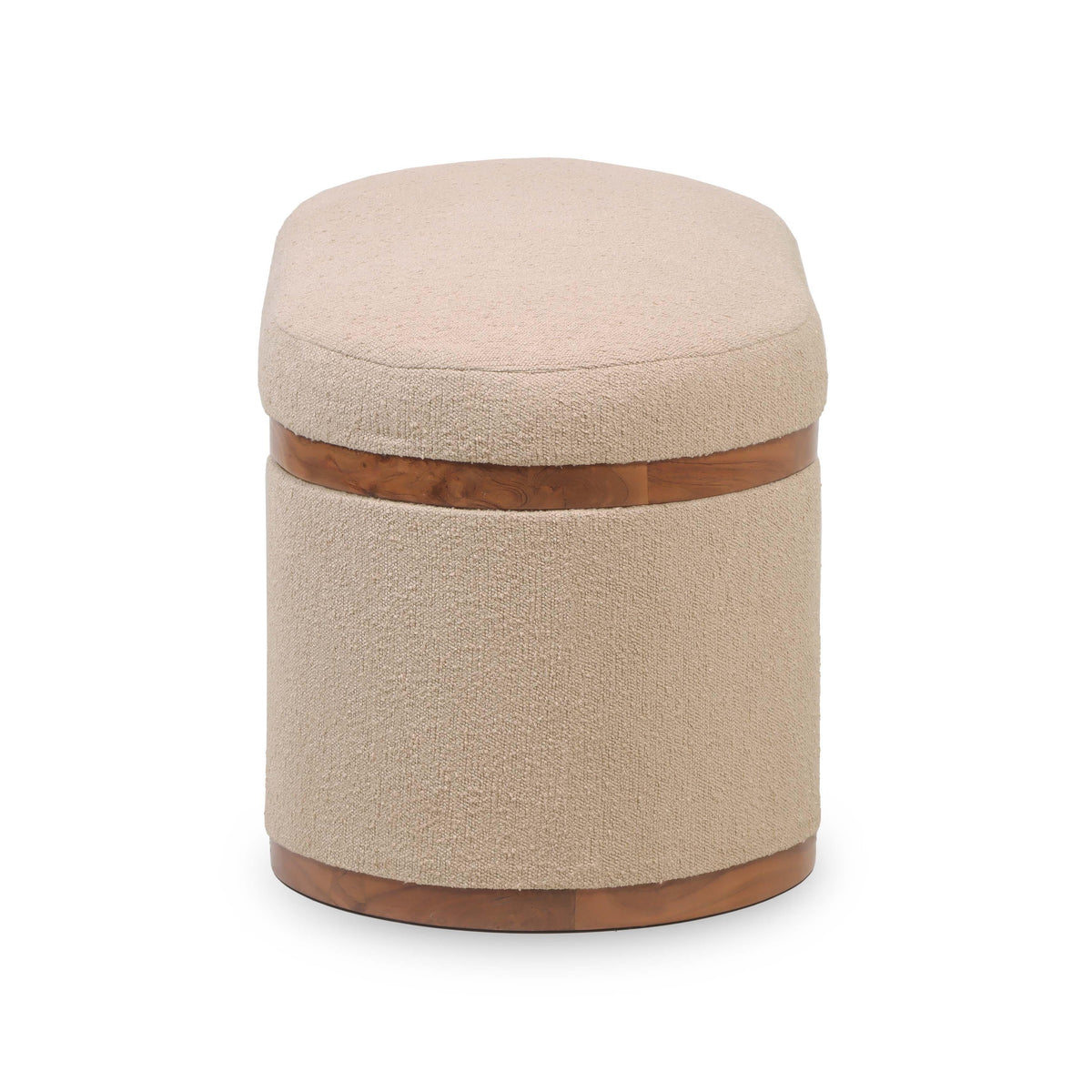 Olivier Ivory Boucle Oval Storage Ottoman by TOV Furniture – photo 6 of 9