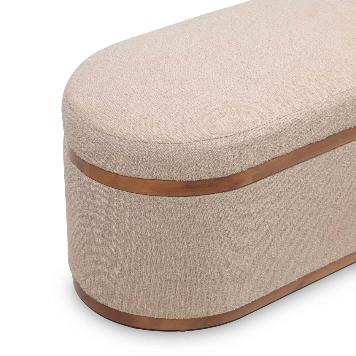Olivier Ivory Boucle Oval Storage Ottoman by TOV Furniture – photo 8 of 9
