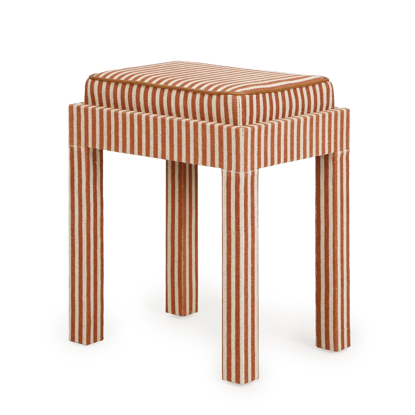 Kora Cotton Jute Contract-Grade Accent Stool Terracotta by Tov Furniture