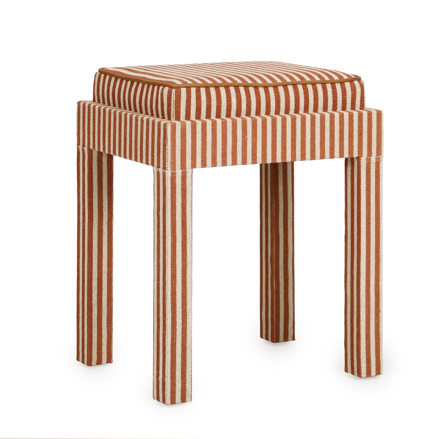 Kora Cotton Jute Contract-Grade Accent Stool Terracotta by Tov Furniture