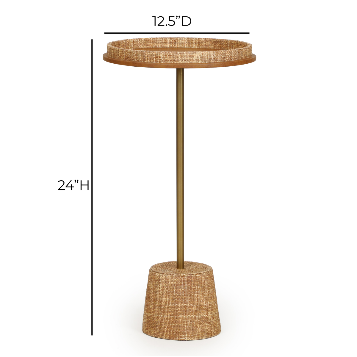 Saddle Natural Raffia Contract-Grade Side Table by TOV Furniture – photo 6 of 6