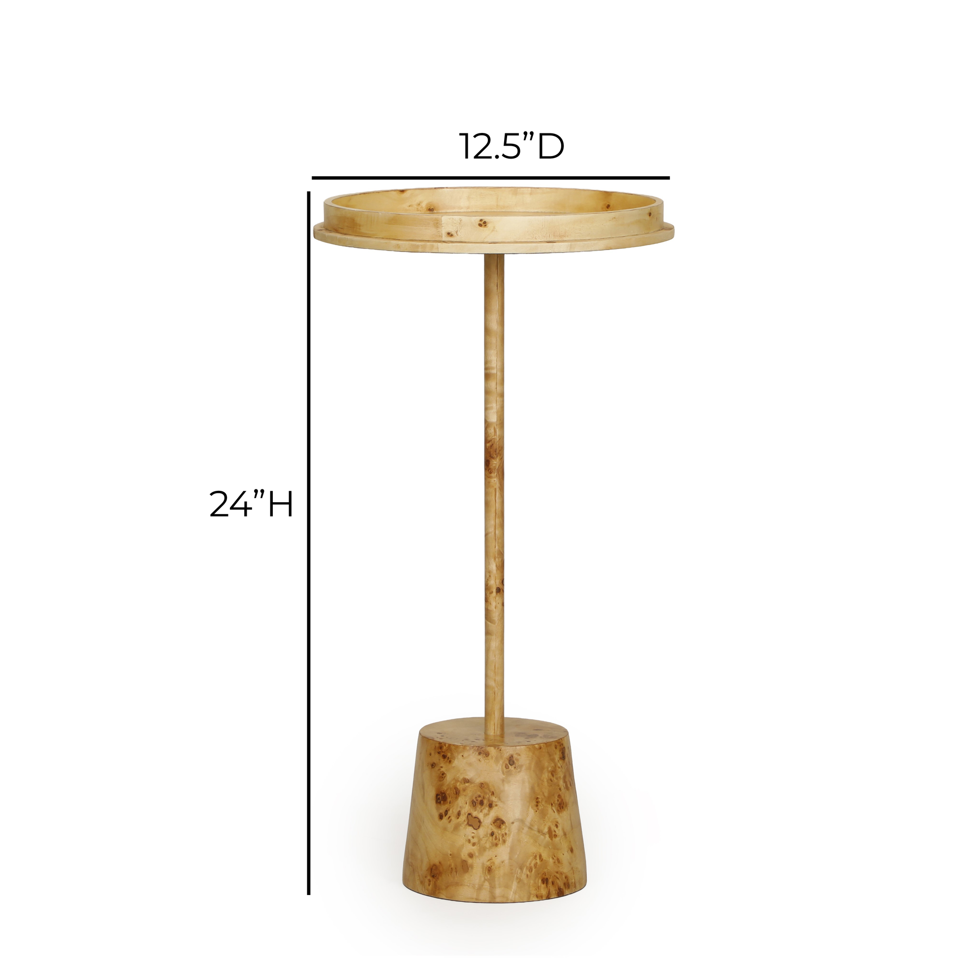 Destin Natural Burl Contract-Grade Side Table Natural by Tov Furniture
