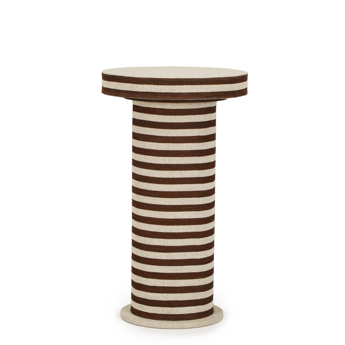 Lyra Natural Striped Cotton Jute Contract-Grade Side Table by TOV Furniture – photo 1 of 7
