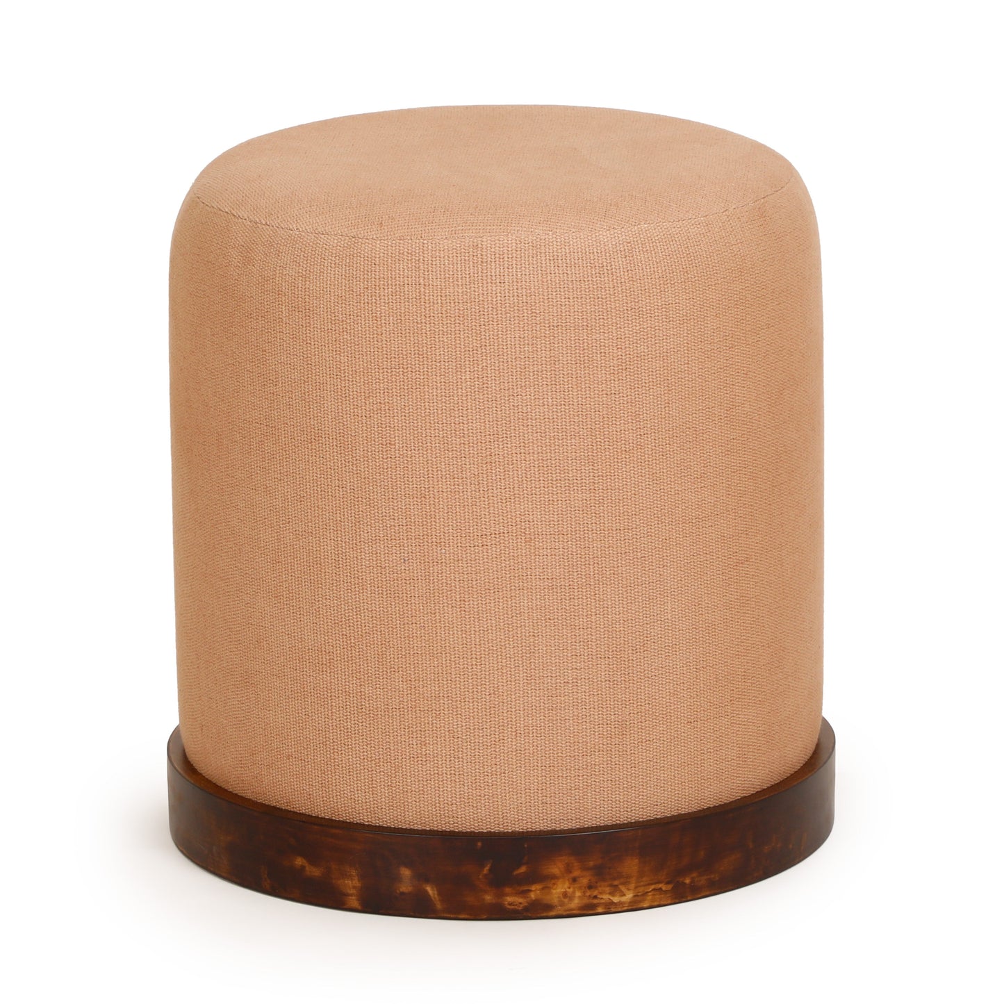 Como Burl and Cotton Jute Contract-Grade Accent Stool Peach by Tov Furniture