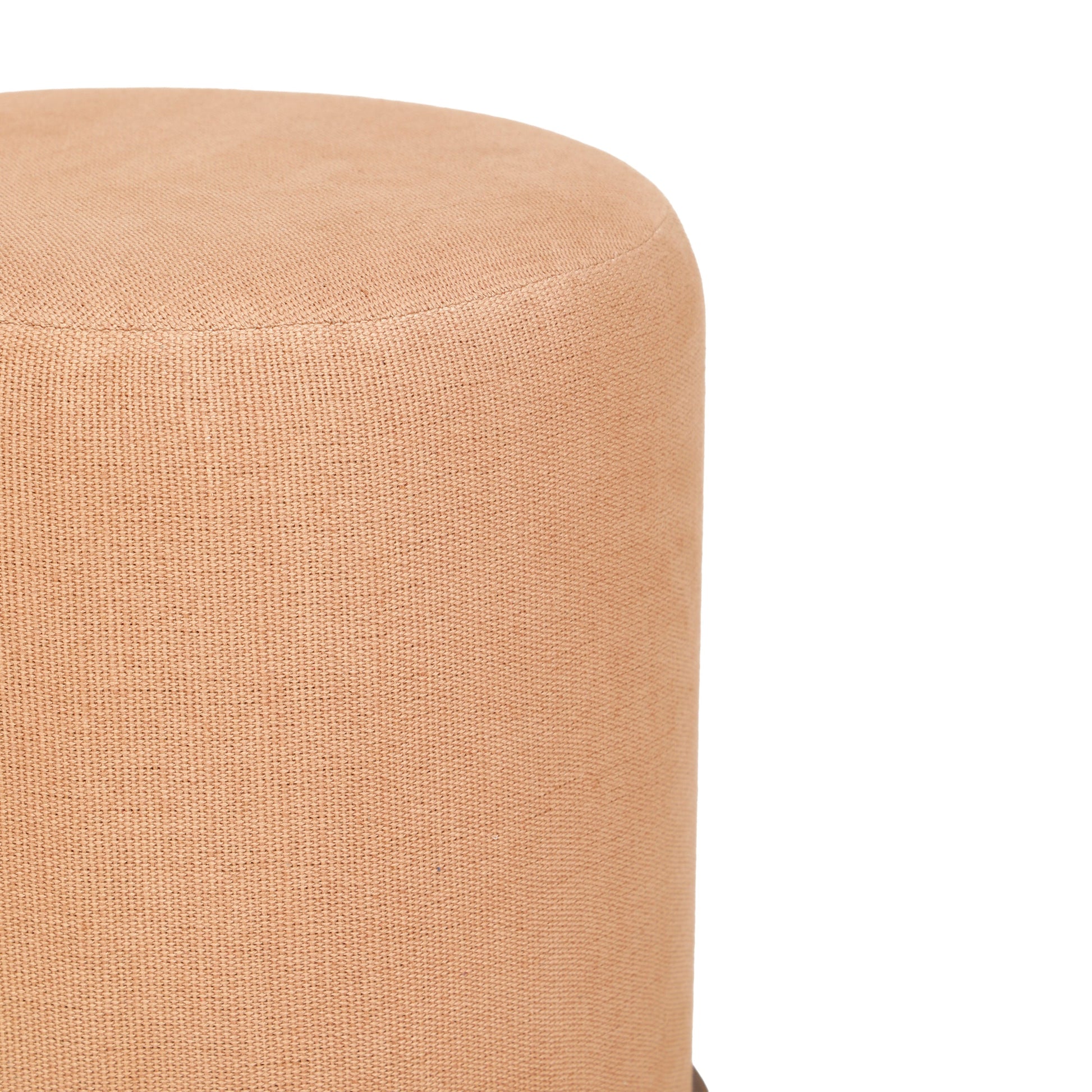 Como Burl and Cotton Jute Contract-Grade Accent Stool Peach by Tov Furniture
