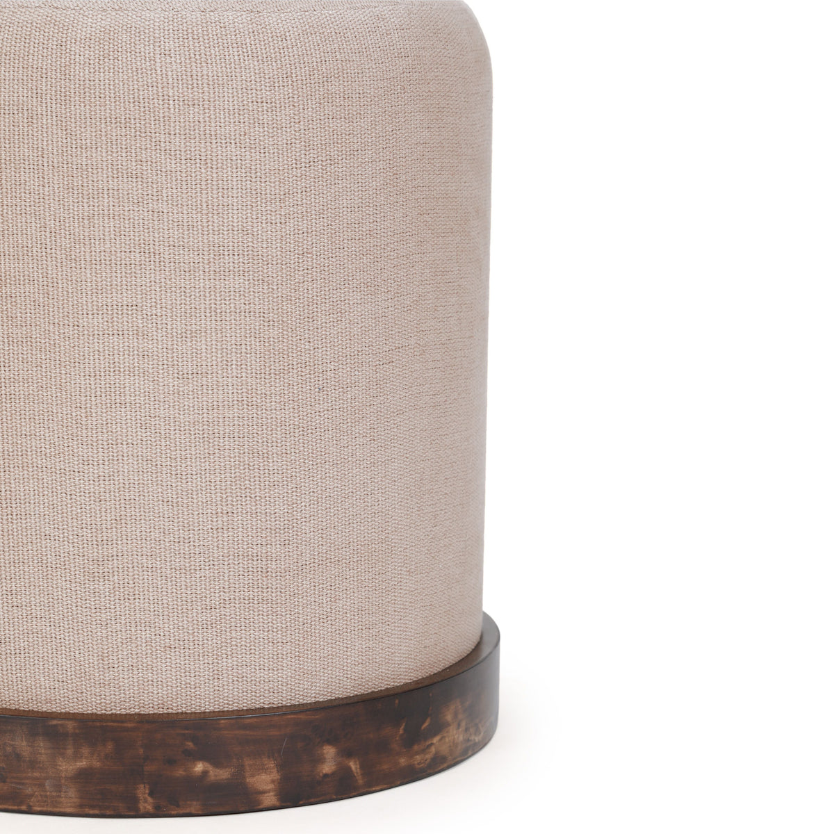 Como Burl and Saddle Brown Cotton Jute Contract-Grade Accent Stool by TOV Furniture – photo 5 of 6
