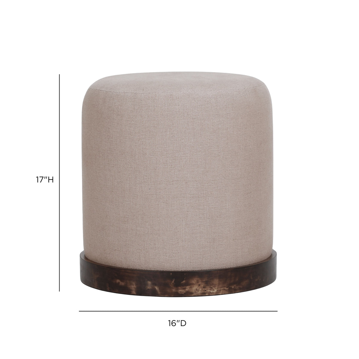 Como Burl and Saddle Brown Cotton Jute Contract-Grade Accent Stool by TOV Furniture – photo 6 of 6