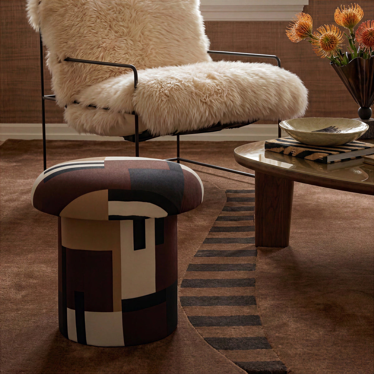 Lucy Mushroom Stool in Mud Brown by TOV Furniture – photo 2 of 6