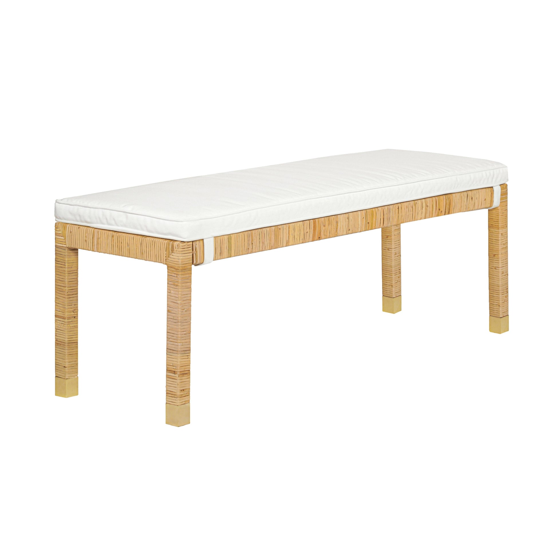 Amara 50 Woven Rattan Performance Fabric Bench by TOV Oc21013