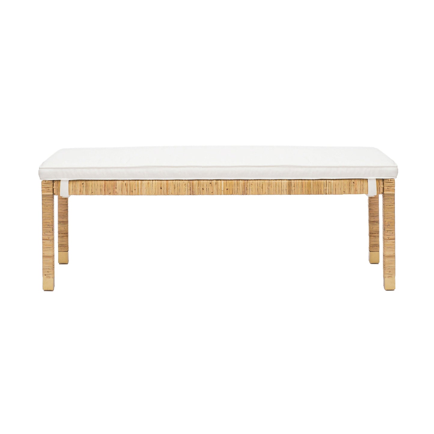 Amara 50 Woven Rattan Performance Fabric Bench by TOV Oc21013