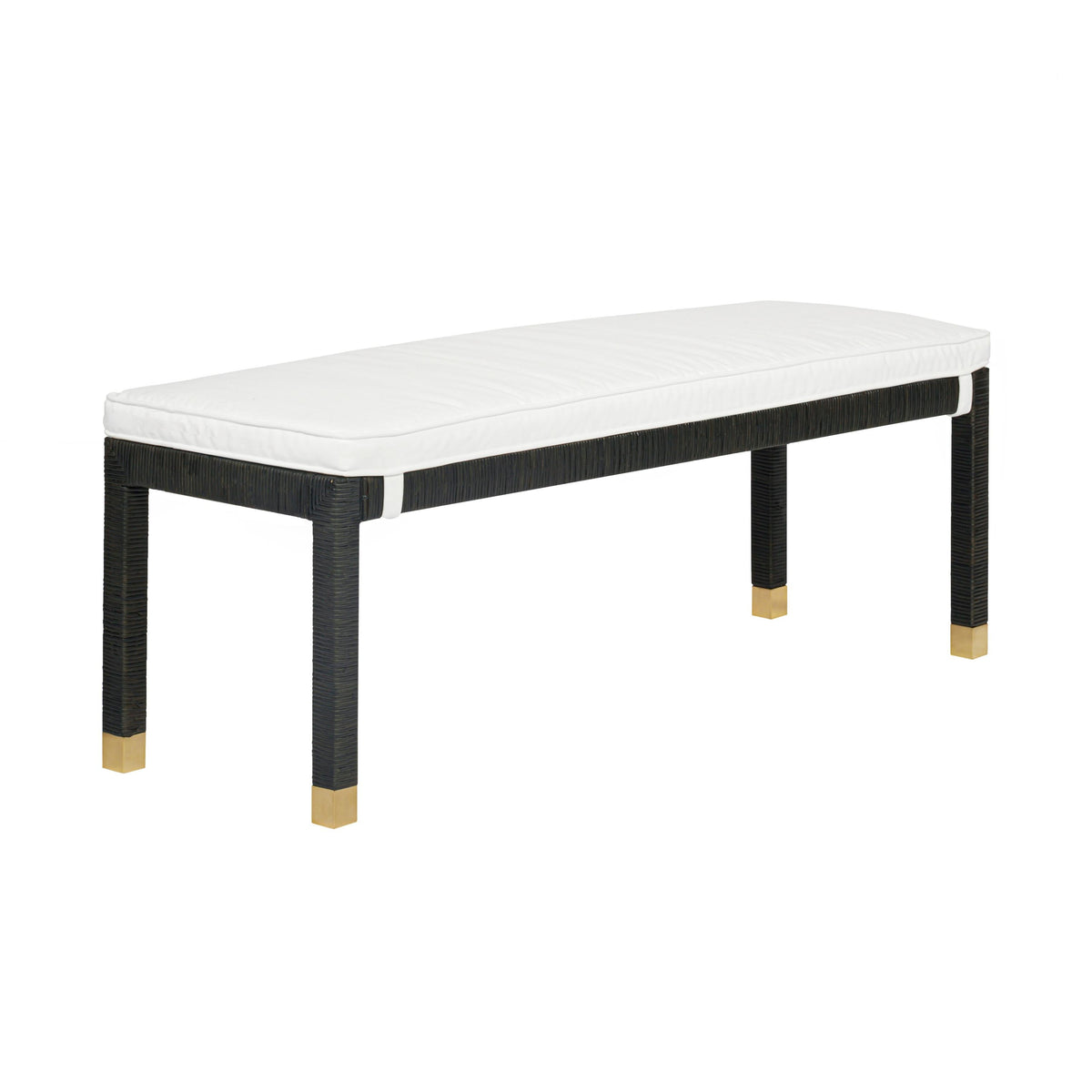 Amara Charcoal Woven Rattan Performance Fabric Bench by TOV Furniture – photo 1 of 5