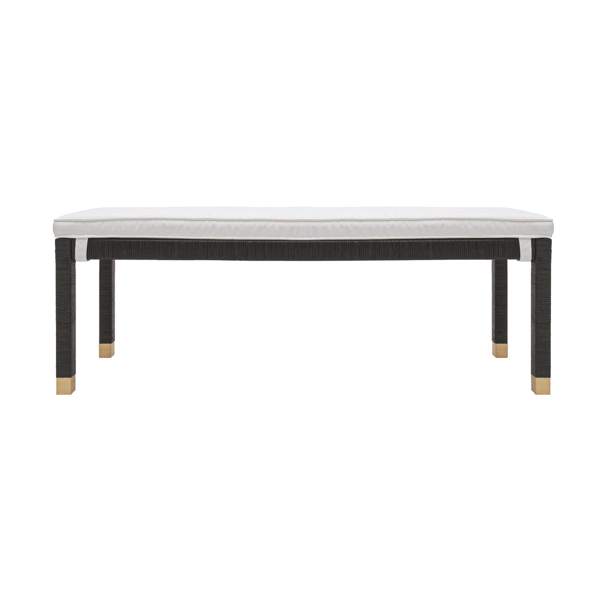 Amara Charcoal Woven Rattan Performance Fabric Bench by TOV Furniture – photo 3 of 5