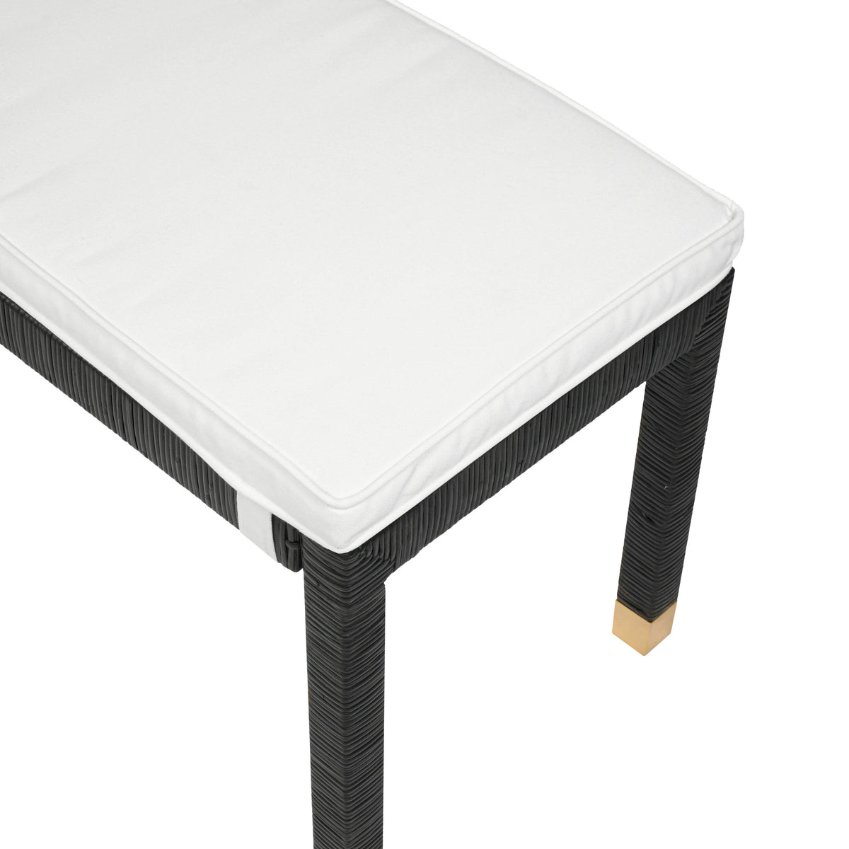 Amara Charcoal Woven Rattan Performance Fabric Bench by TOV Furniture – photo 4 of 5