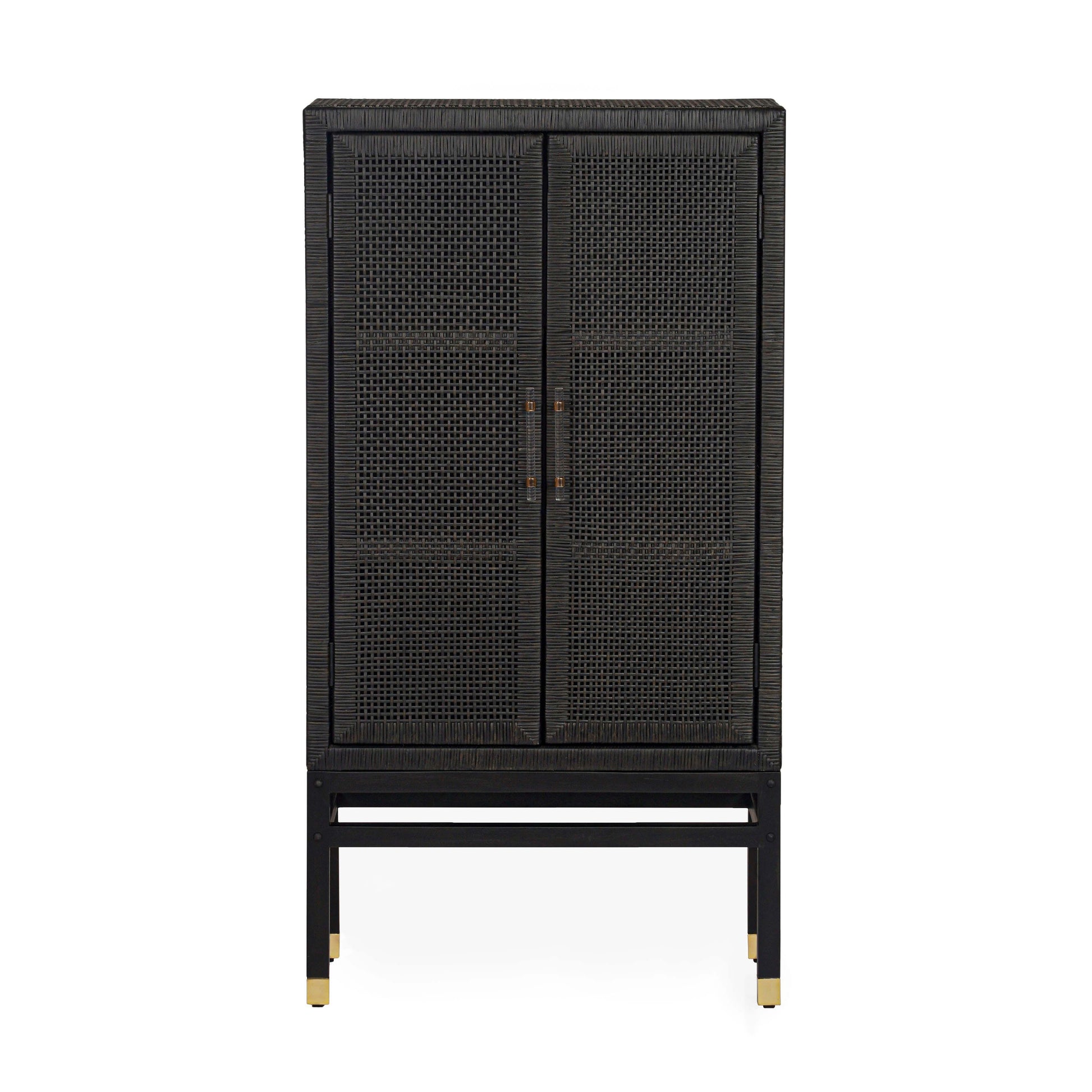 Amara Woven Rattan Cabinet Charcoal by Tov Furniture