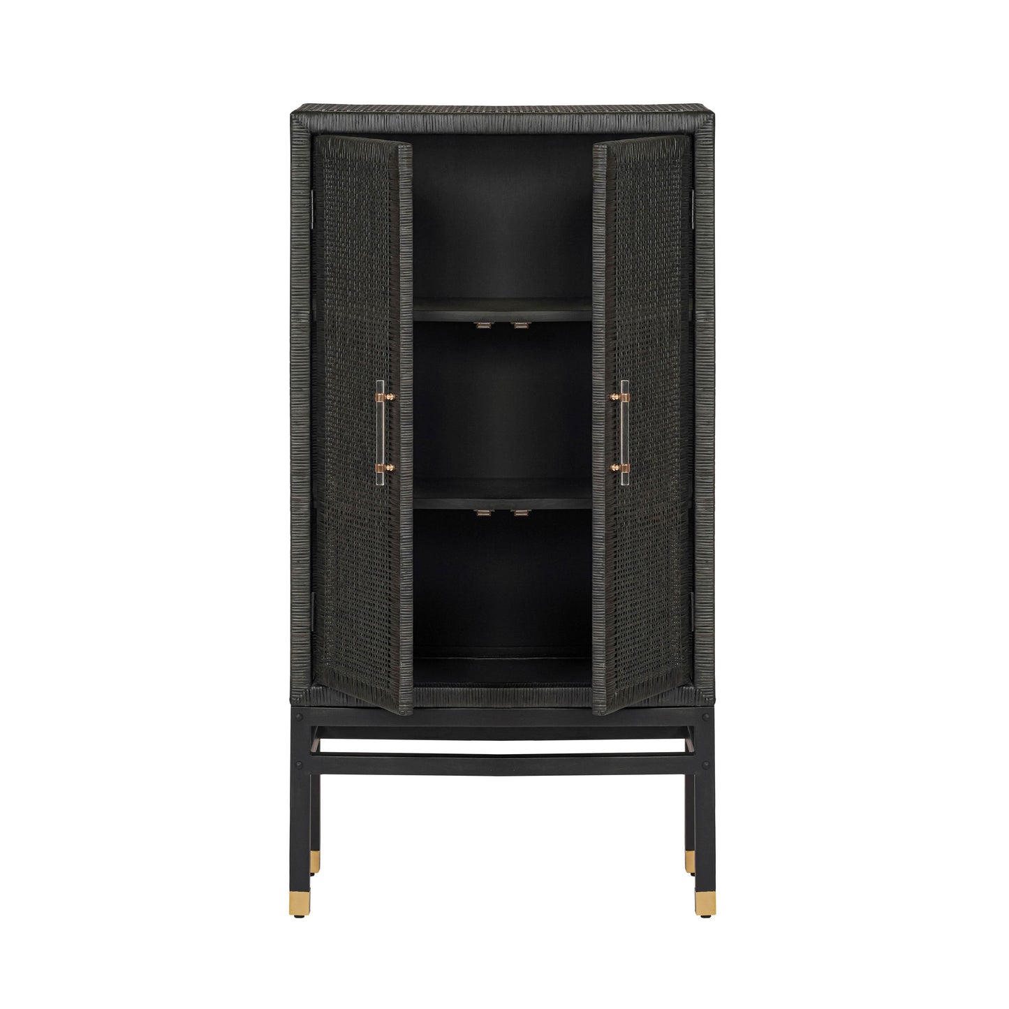 Amara Woven Rattan Cabinet Charcoal by Tov Furniture