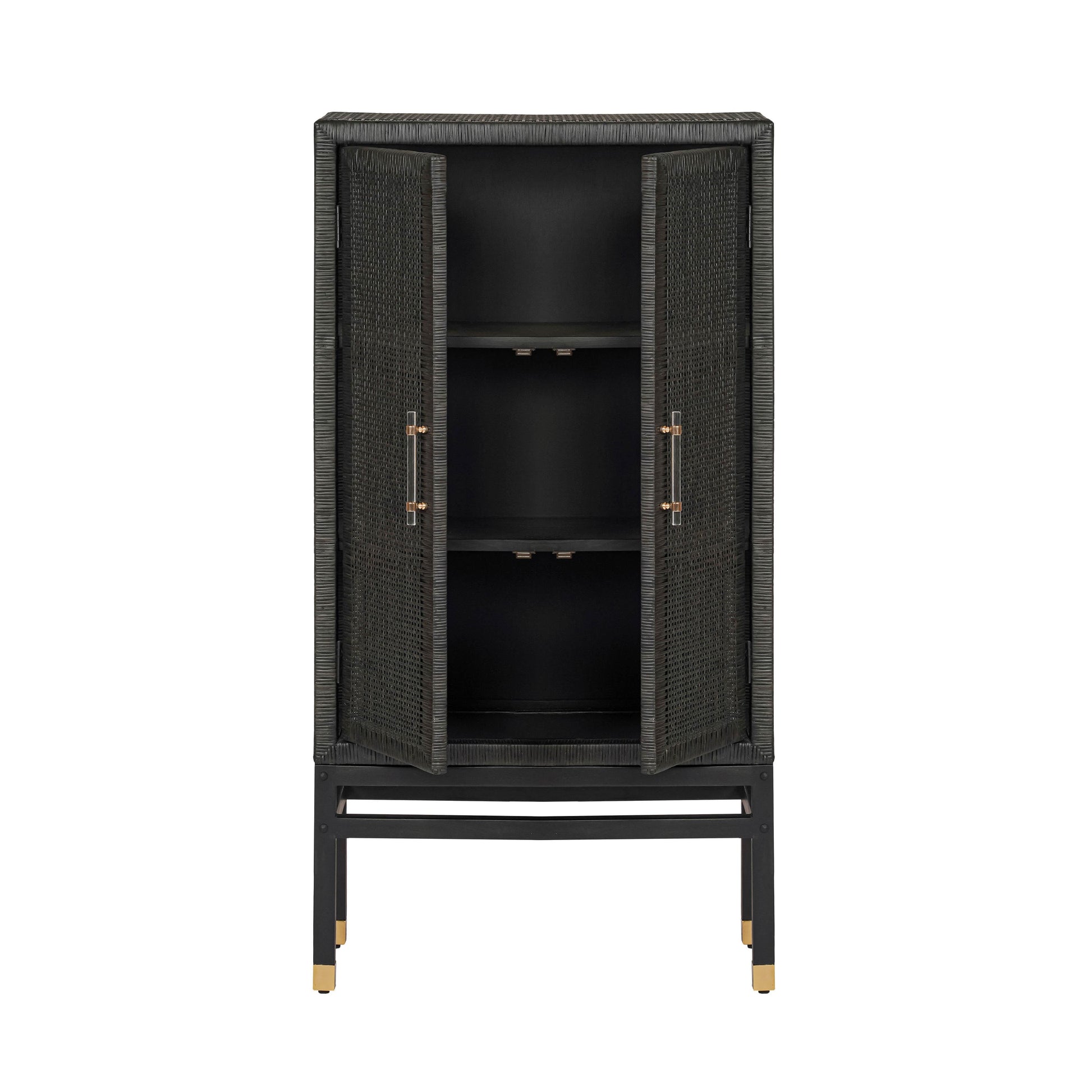 Amara Woven Rattan Cabinet Charcoal by Tov Furniture