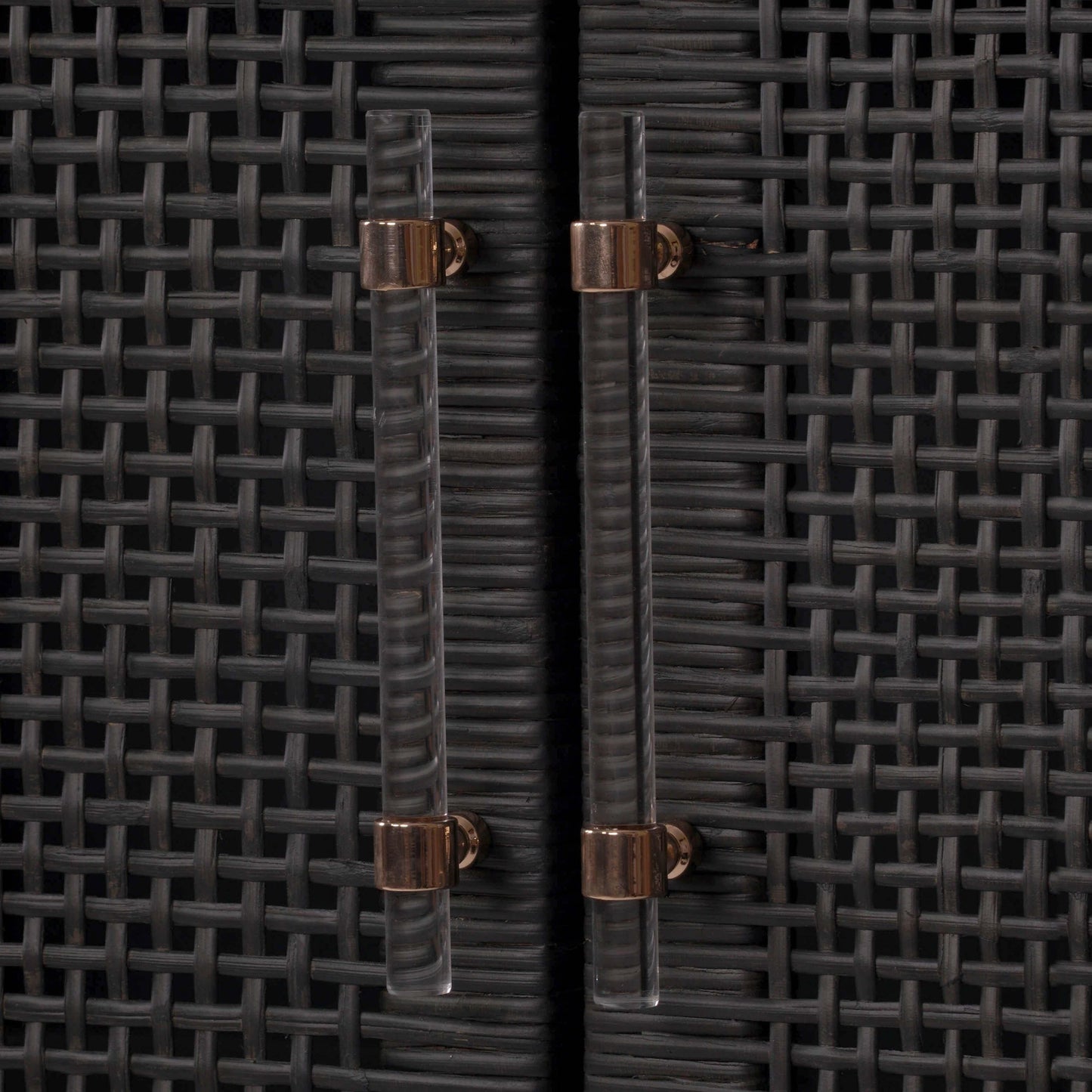 Amara Woven Rattan Cabinet Charcoal by Tov Furniture