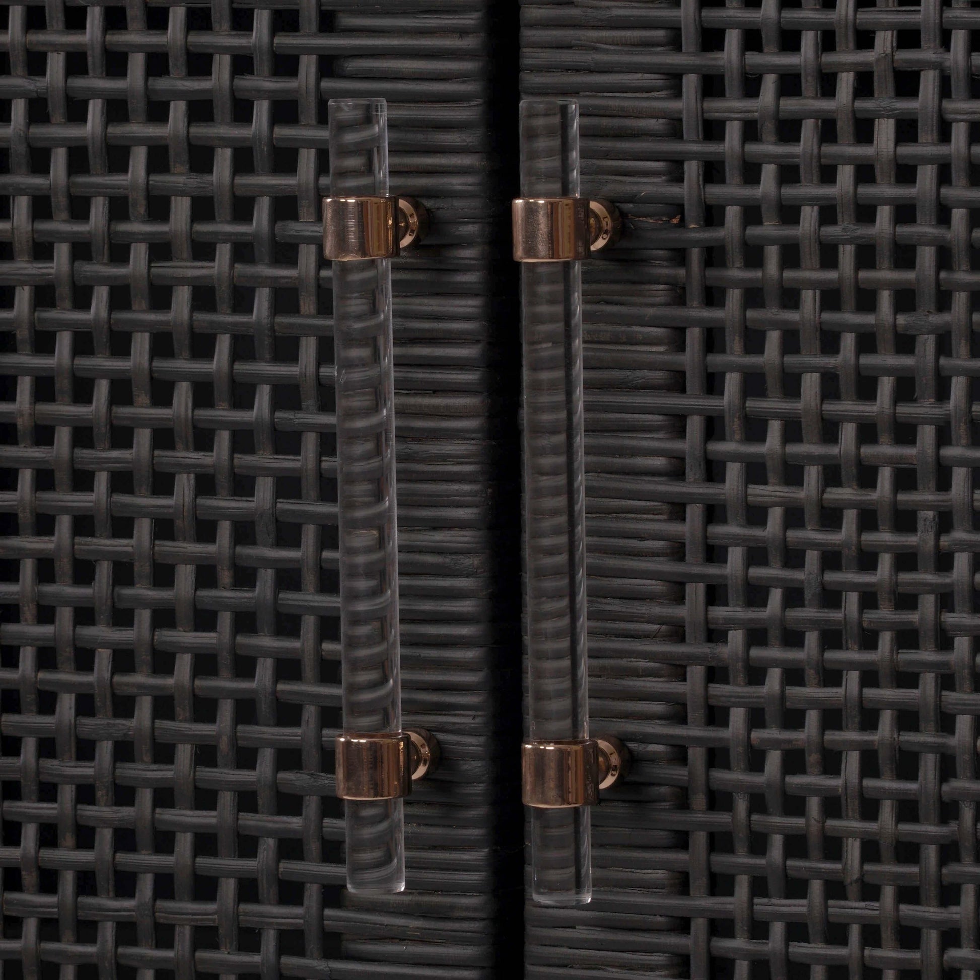 Amara Woven Rattan Cabinet Charcoal by Tov Furniture