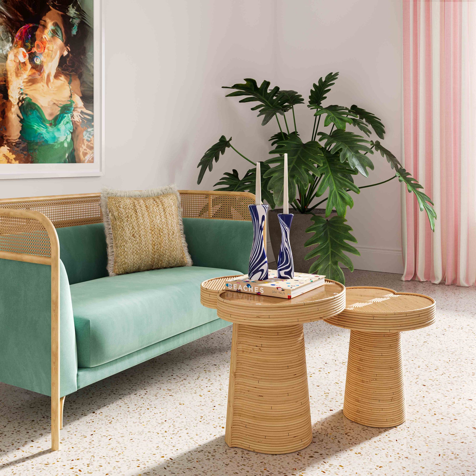 Felicia Lilypad Side Table Natural Tall by Tov Furniture
