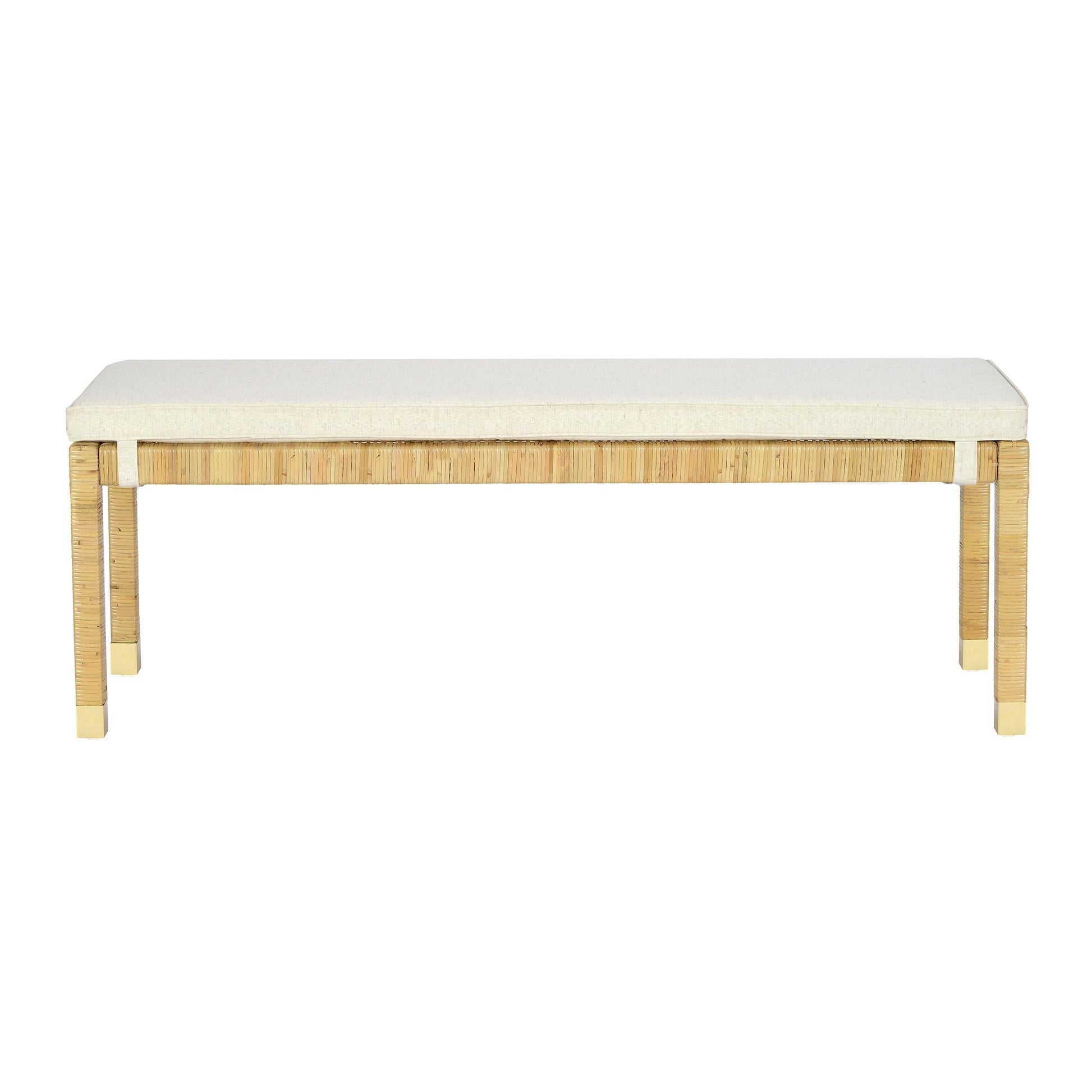 Amara Cream Contract-Grade Linen Bench Cream, Natural by Tov Furniture