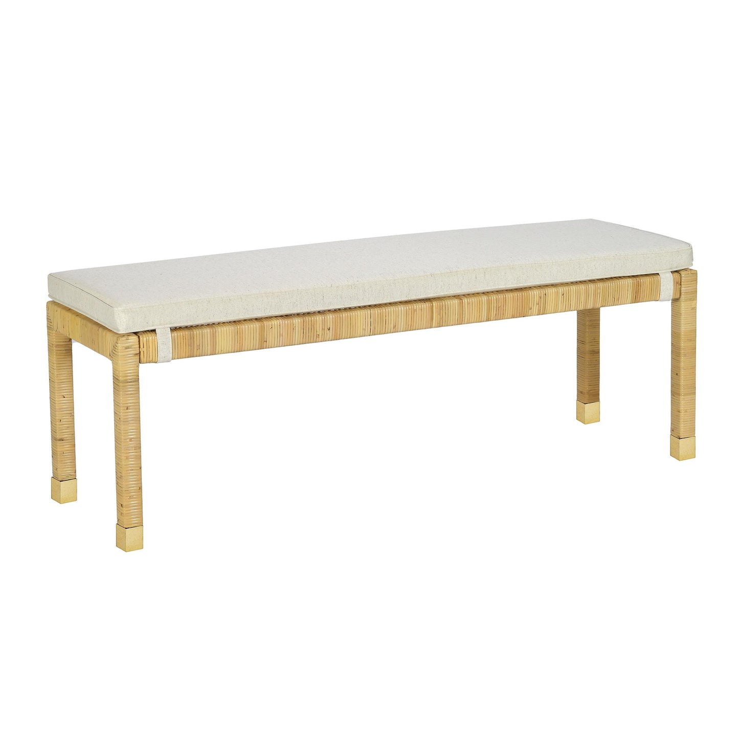 Amara Cream Contract-Grade Linen Bench Cream, Natural by Tov Furniture