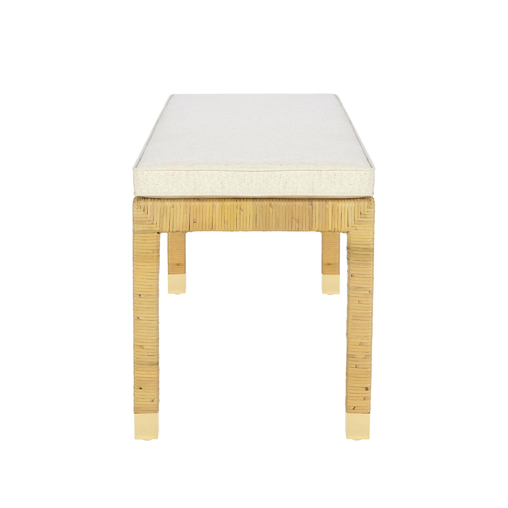 Amara Cream Contract-Grade Linen Bench Cream, Natural by Tov Furniture