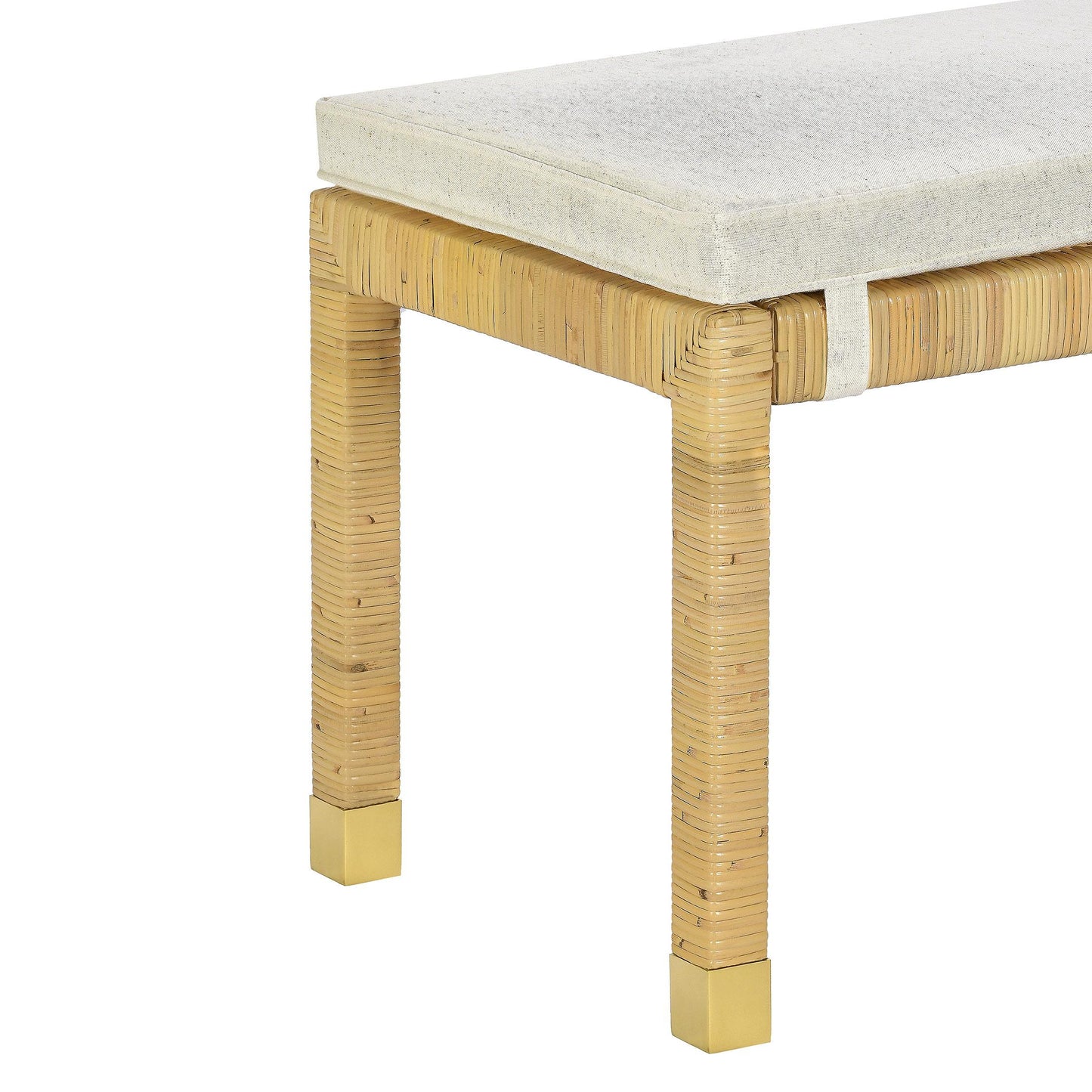 Amara Cream Contract-Grade Linen Bench Cream, Natural by Tov Furniture