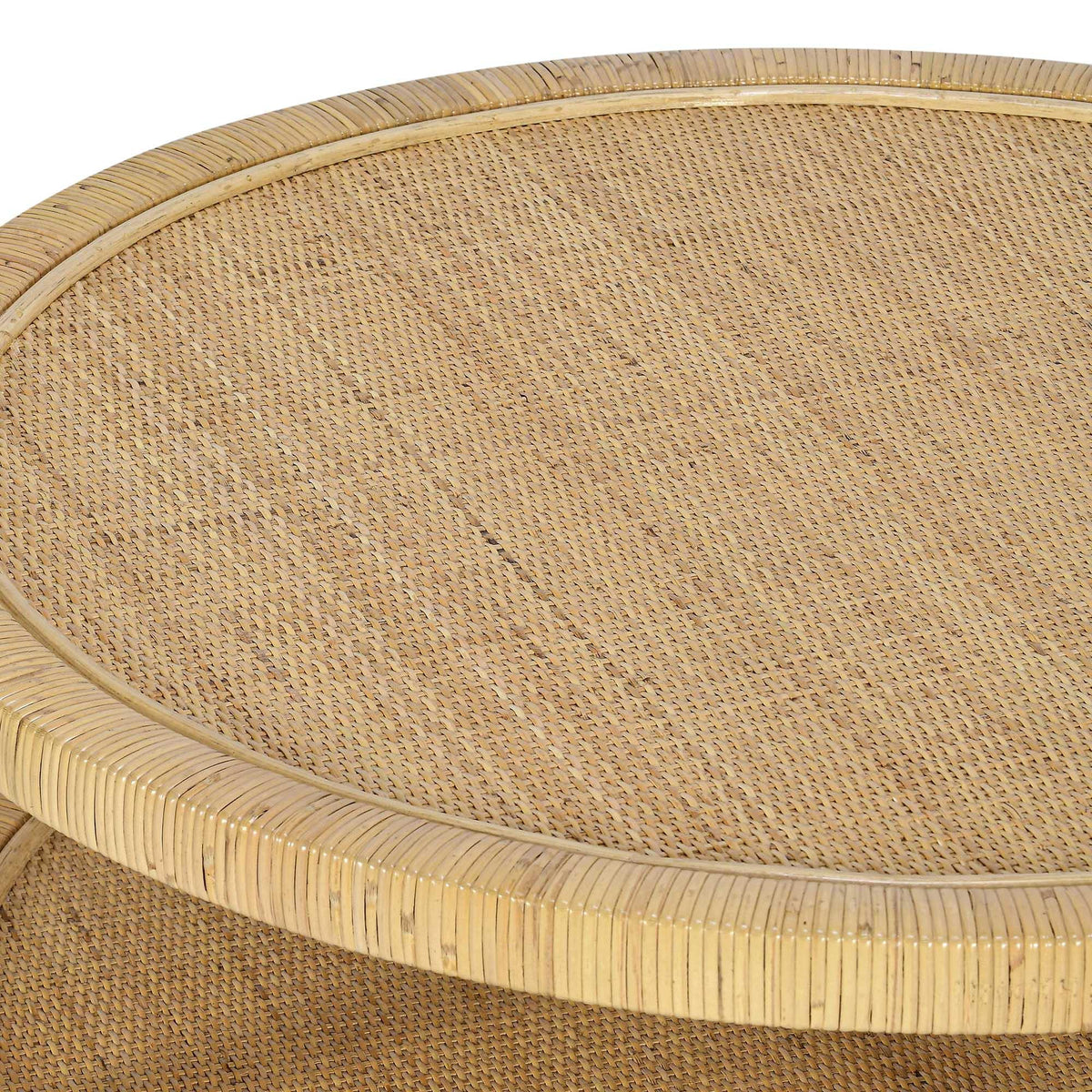 Amara 33" Natural Rattan Round Coffee Table by TOV Furniture – photo 8 of 9
