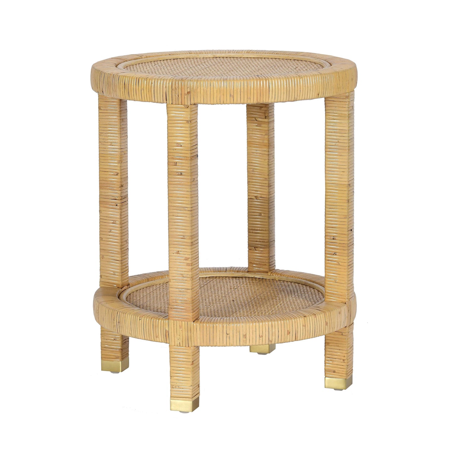 Amara Natural Rattan Side Table Natural by Tov Furniture
