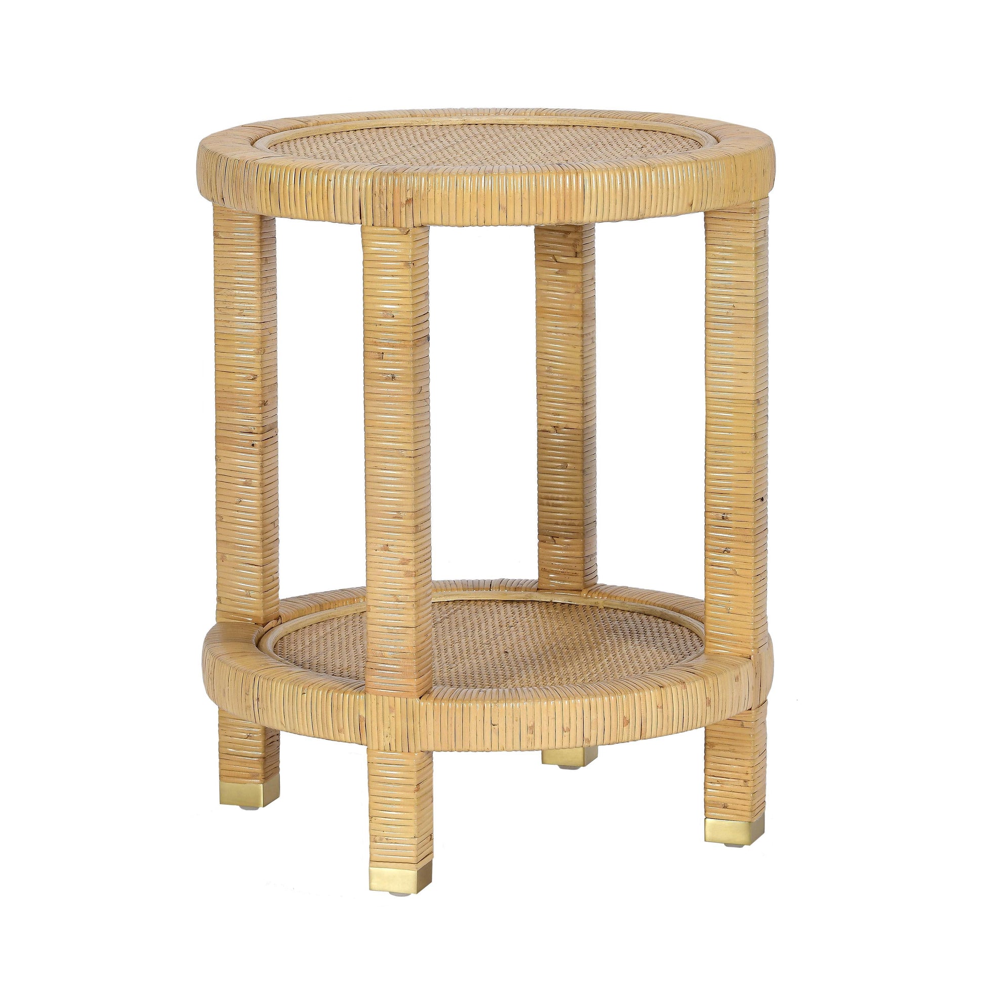 Amara Natural Rattan Side Table Natural by Tov Furniture