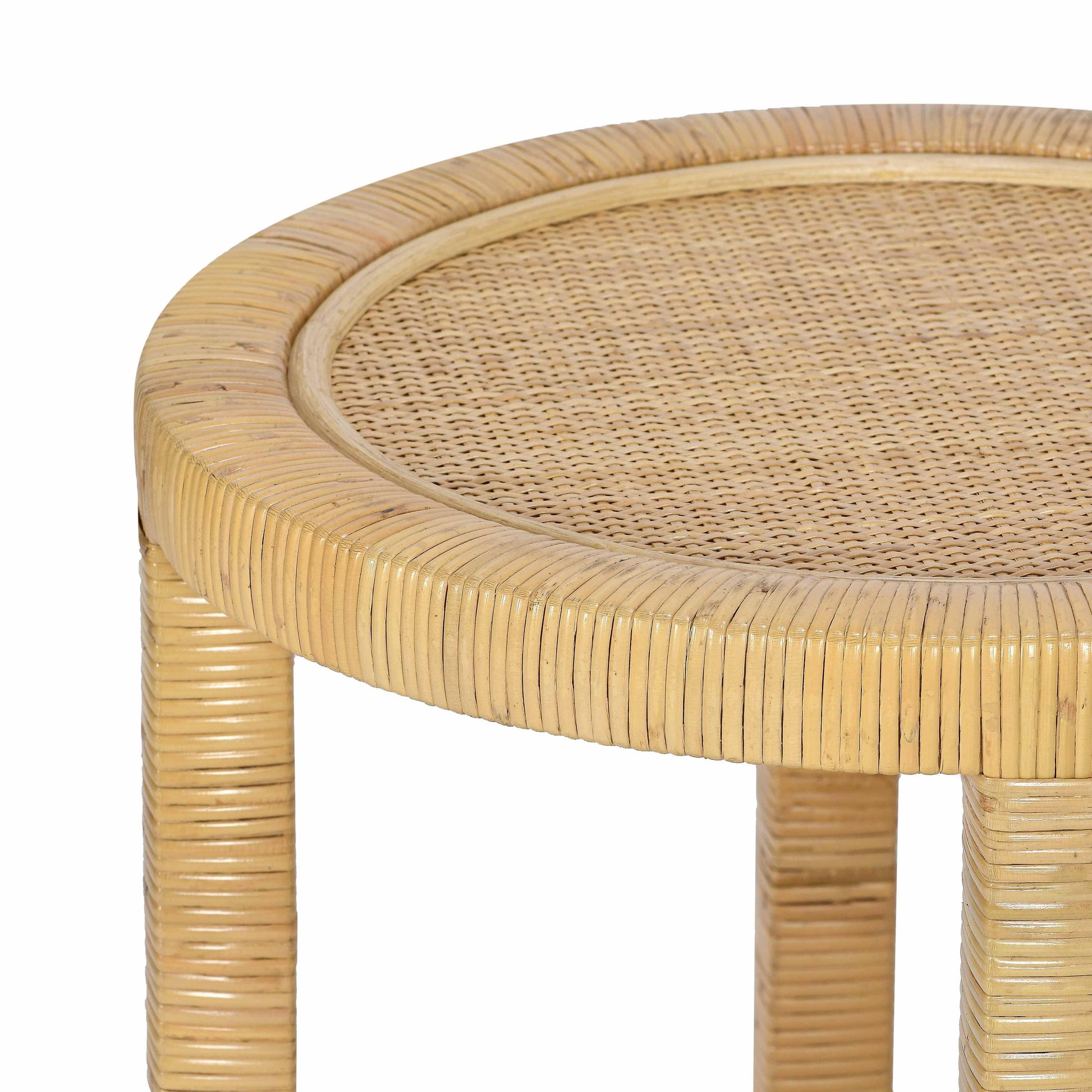 Amara Natural Rattan Side Table Natural by Tov Furniture