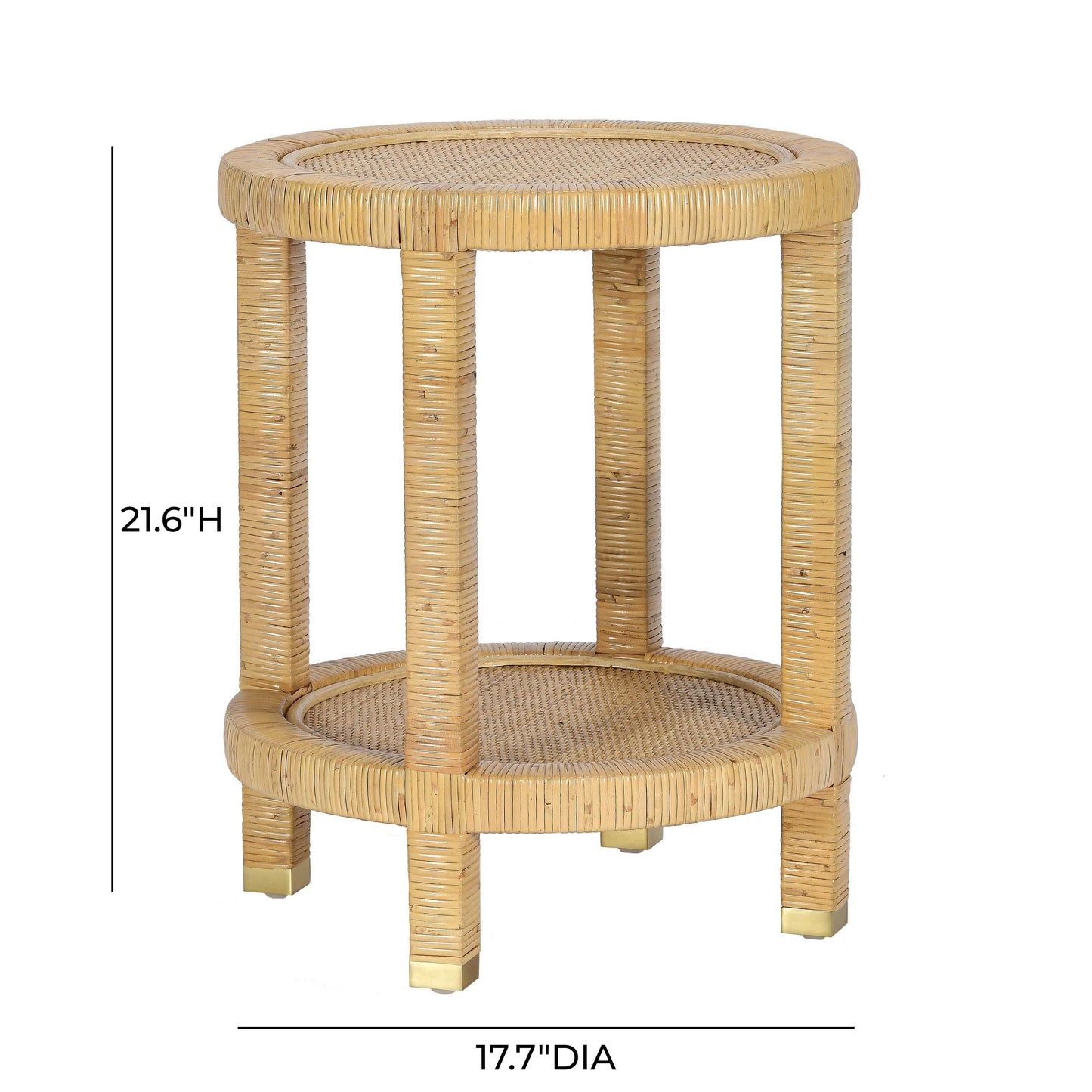Amara Natural Rattan Side Table Natural by Tov Furniture
