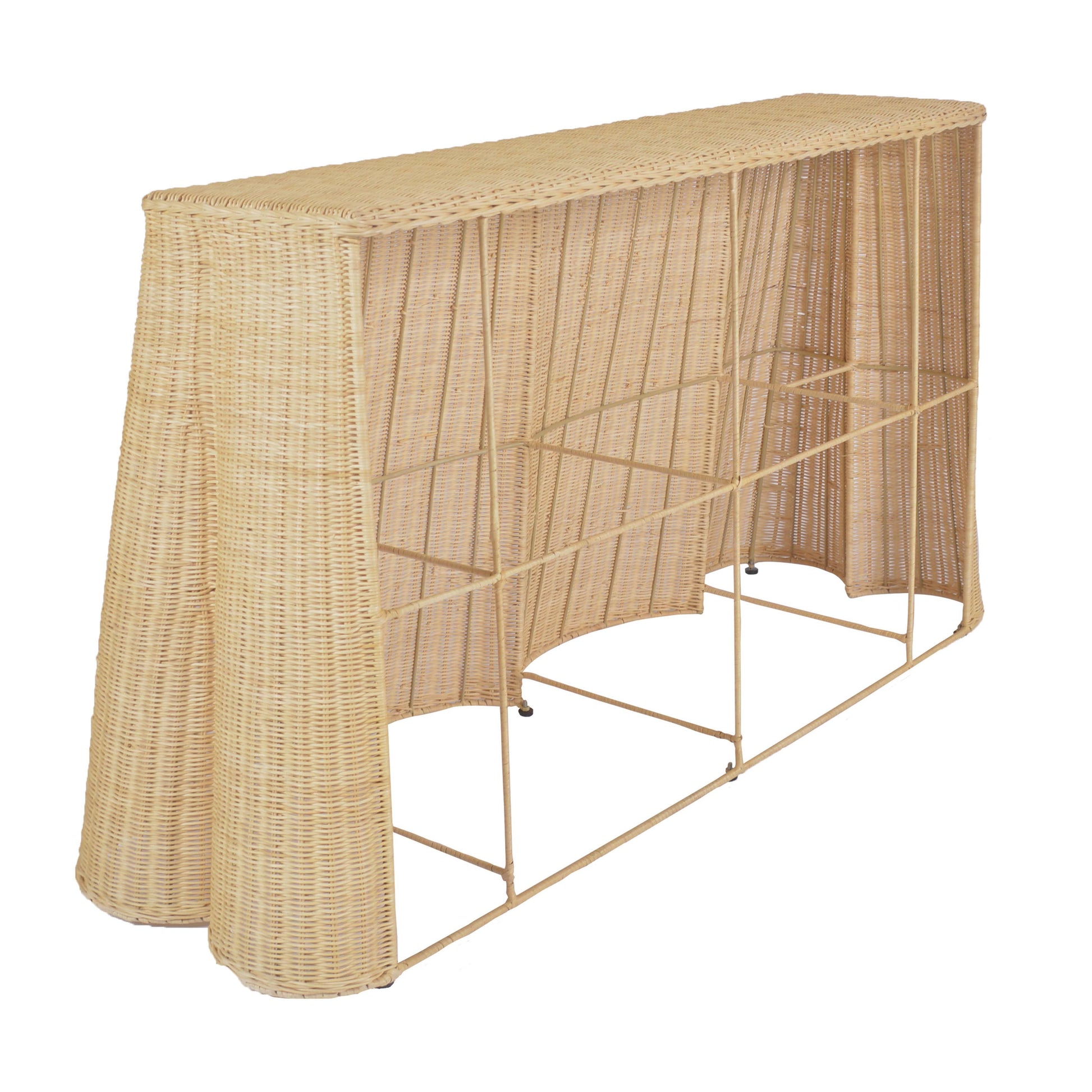 Egan 55" Natural Rattan Console Table Natural by Tov Furniture
