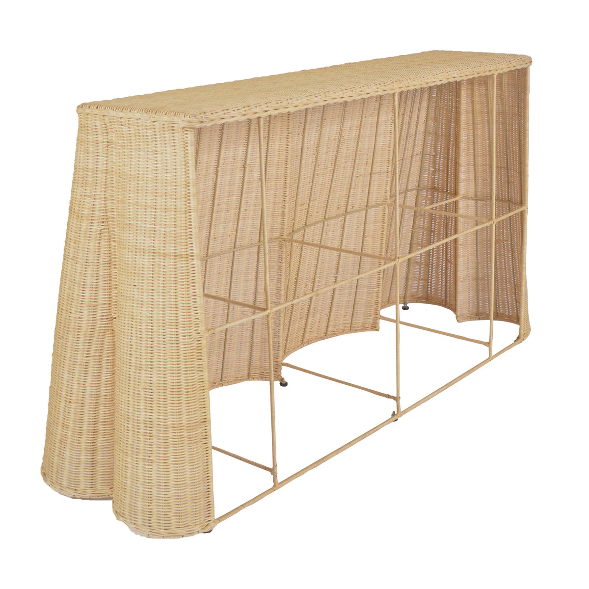 Egan 55" Natural Rattan Console Table by TOV Furniture – photo 5 of 7